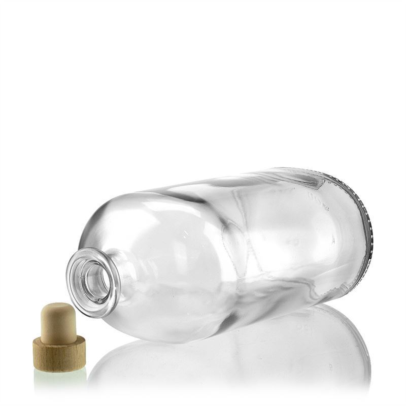 1.000 ml sklenená fľaša 'Dundee', oválna, hrdlo: korok