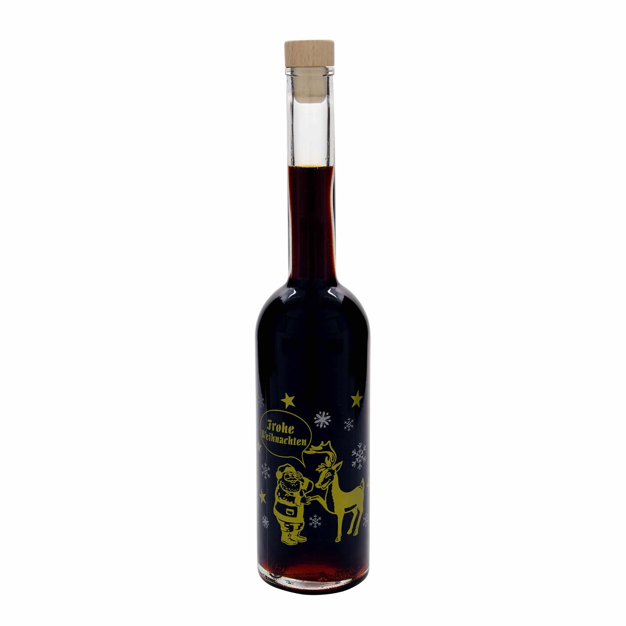 500 ml sklená fľaša „Opera“, motív: ohňostroj, hrdlo: korok