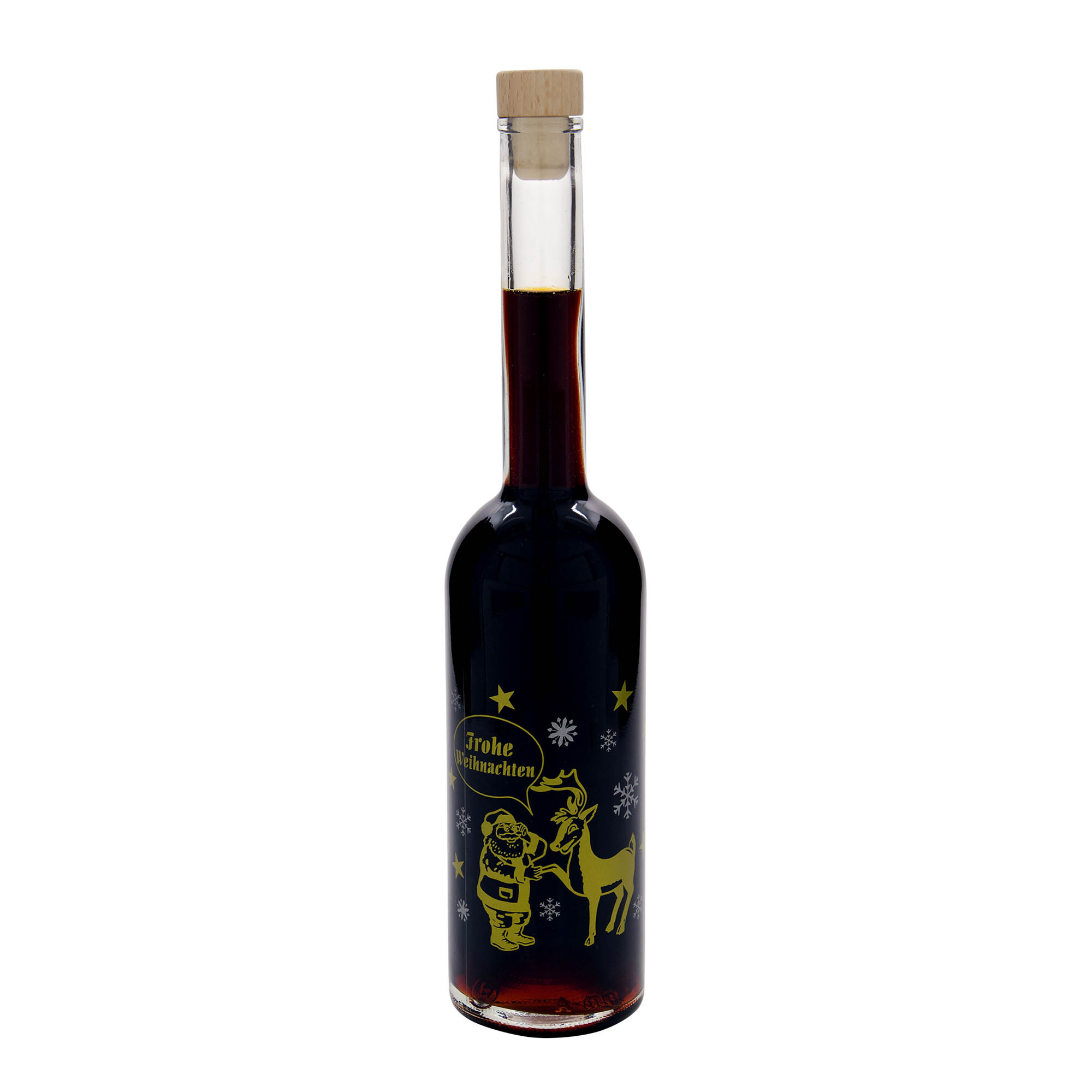 500 ml sklenená fľaša 'Opera', motív: Ohňostroj, hrdlo: korok
