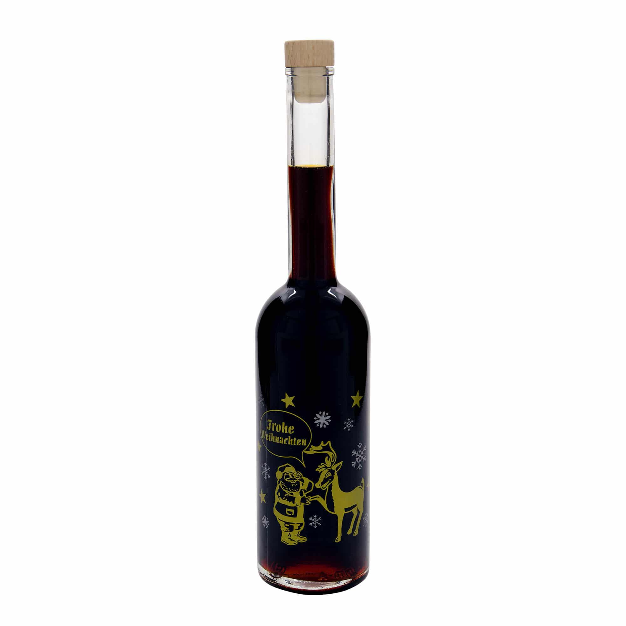 500 ml sklenená fľaša 'Opera', motív: Ohňostroj, hrdlo: korok