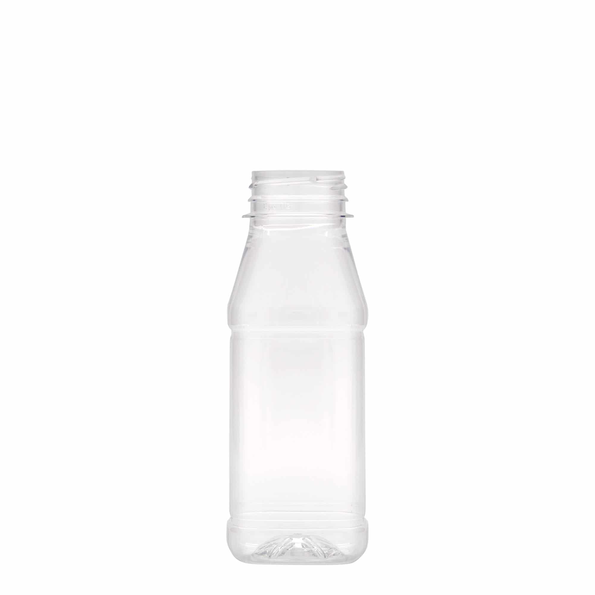 250 ml PET fľaša „Milk and Juice Carré“, štvorcová, plast, hrdlo: 38 mm 250 ml PET fľaša „Milk and Juice Carré“, štvorcová, plast, hrdlo: 38 mm