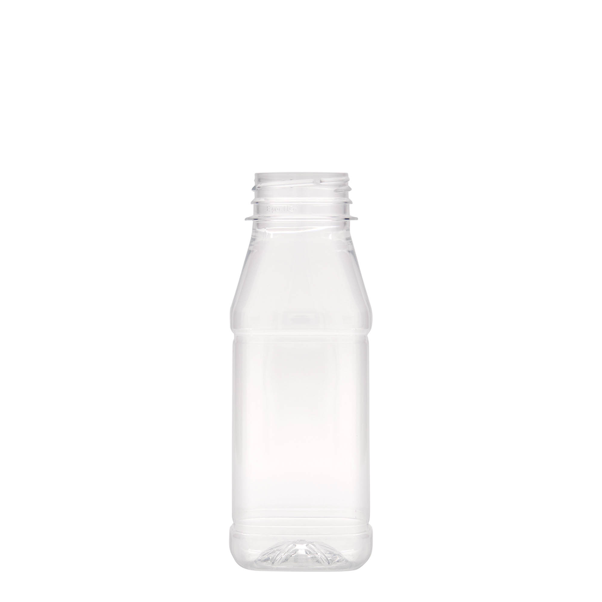 250 ml PET fľaša 'Milk and Juice Carré', štvorcová, plastová, hrdlo: 38 mm