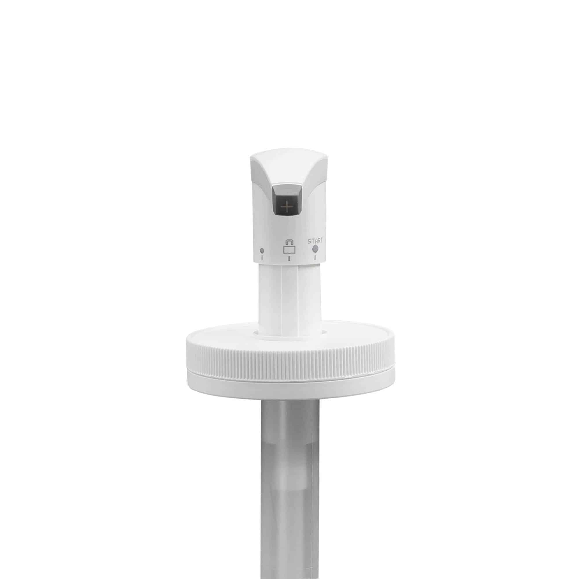 Dávkovacia pumpička pre 655 ml „Securibo x “, PE plast, biela farba, pre hrdlo: skrutkovací uzáver Dávkovacia pumpička pre 655 ml „Securibo x “, PE plast, biela farba, pre hrdlo: skrutkovací uzáver
