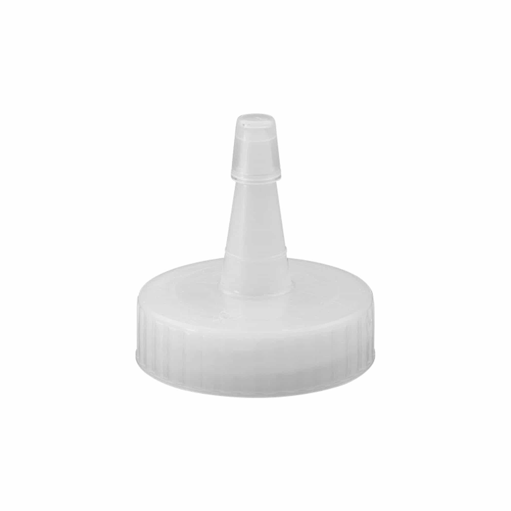 Skrutkovací uzáver špička na zdobenie, PP plast, biela farba, pre hrdlo: GPI 38/400 Skrutkovací uzáver špička na zdobenie, PP plast, biela farba, pre hrdlo: GPI 38/400