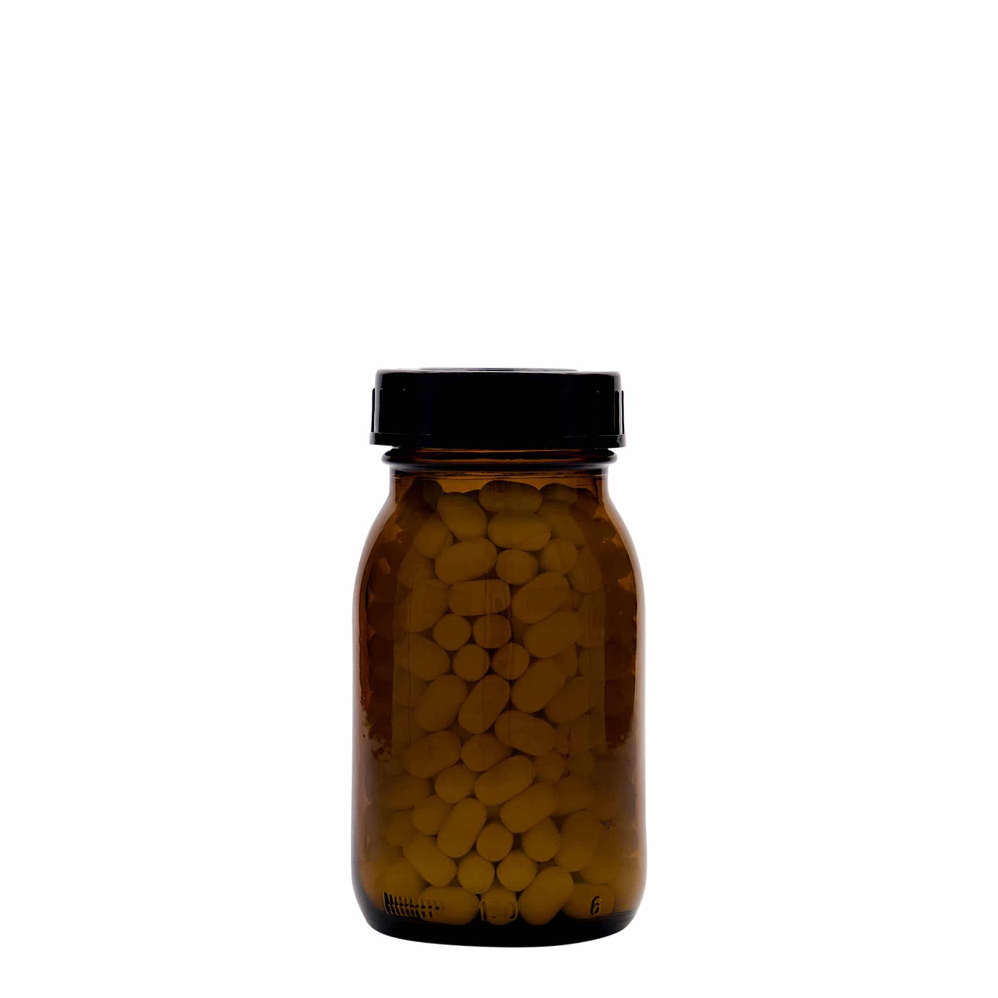 150 ml širokouhlové sklo, hnedé, hrdlo: DIN 45