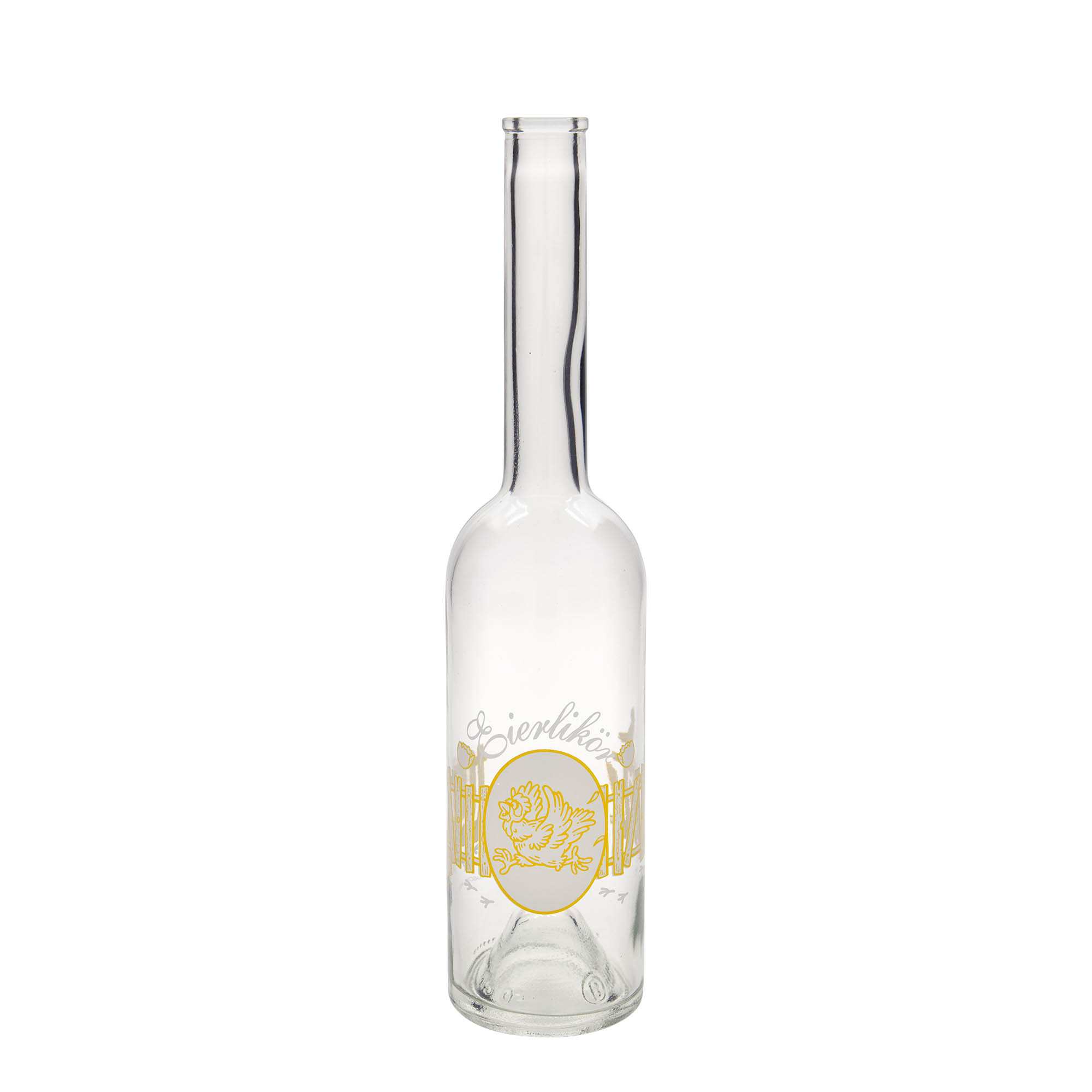 500 ml sklenená fľaša 'Opera', motív: vaječný likér, hrdlo: korok 500 ml sklenená fľaša 'Opera', motív: vaječný likér, hrdlo: korok