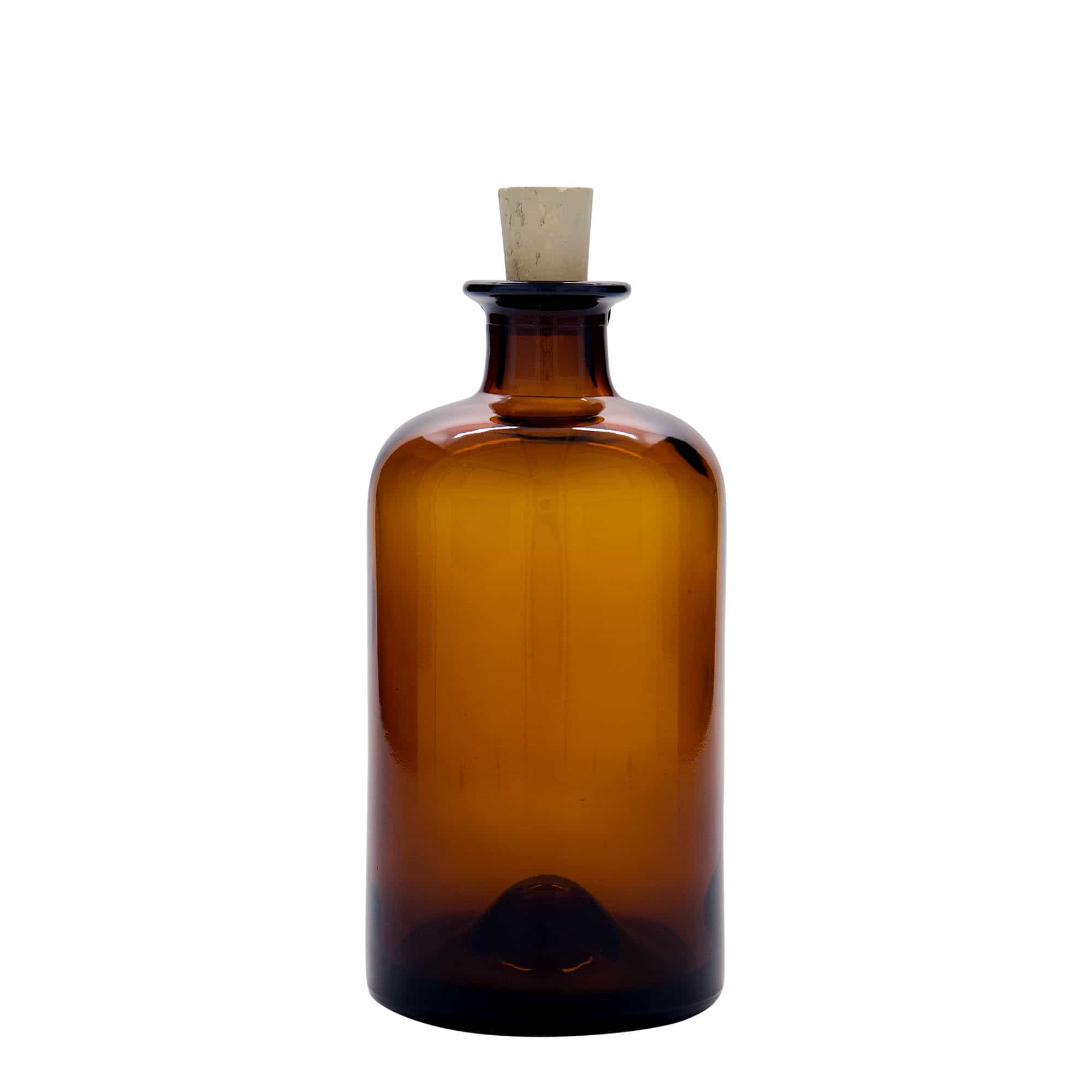 500 ml sklená fľaša lekárnická, hnedá farba, hrdlo: korok