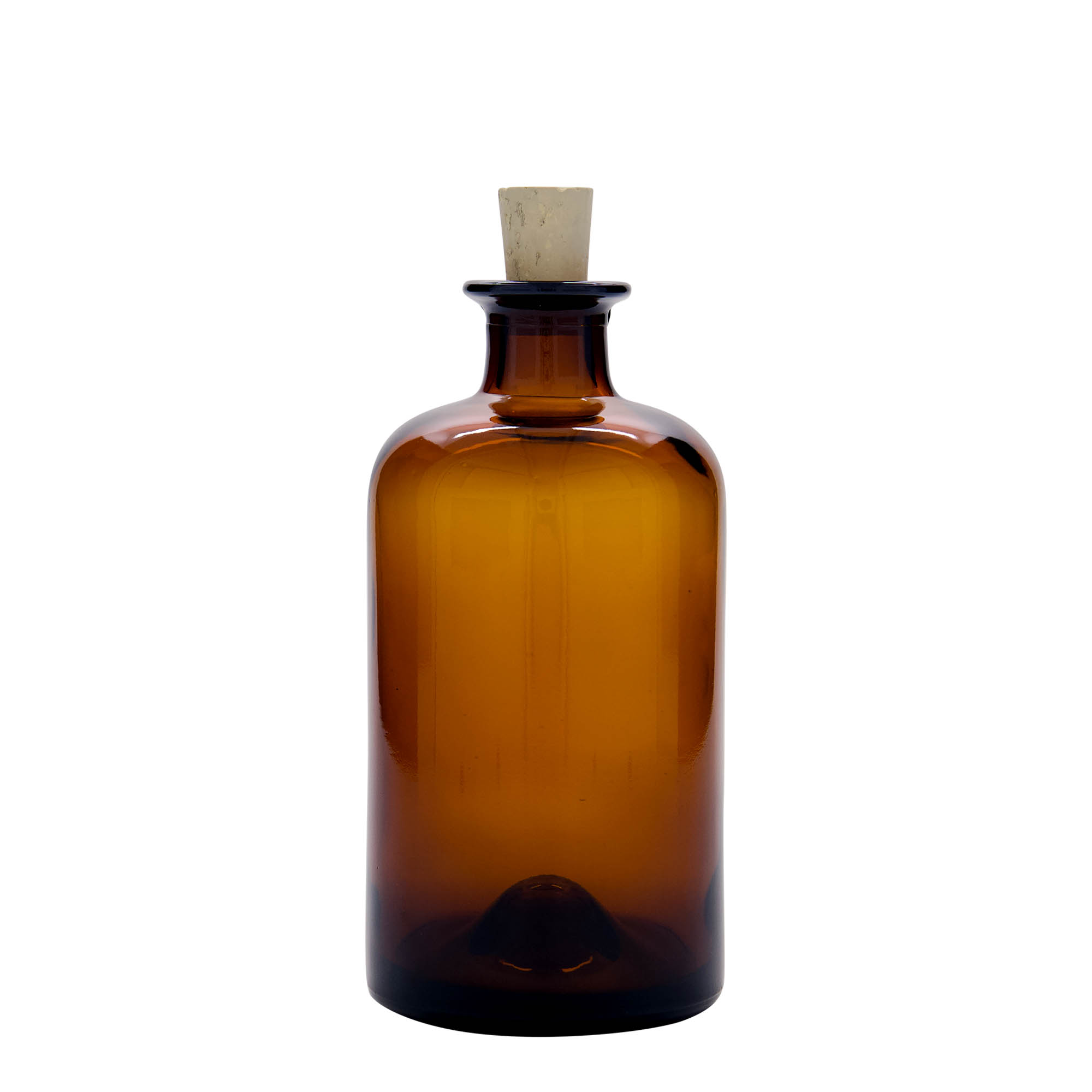 500 ml lekárnická sklenená fľaša, hnedá, hrdlo: korok