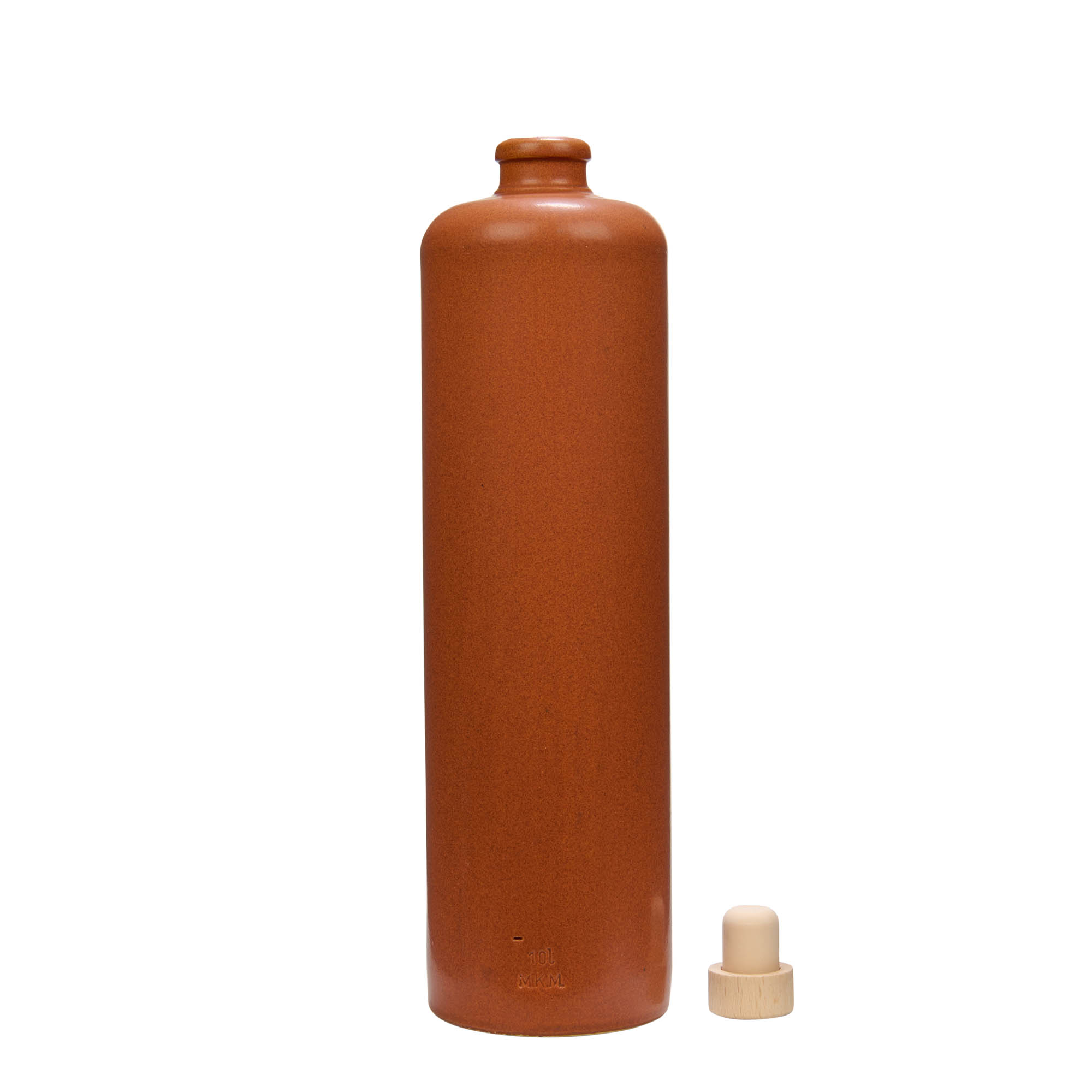 1 000 ml hlinený džbán, kamenina, červeno-hnedý, hrdlo: korok