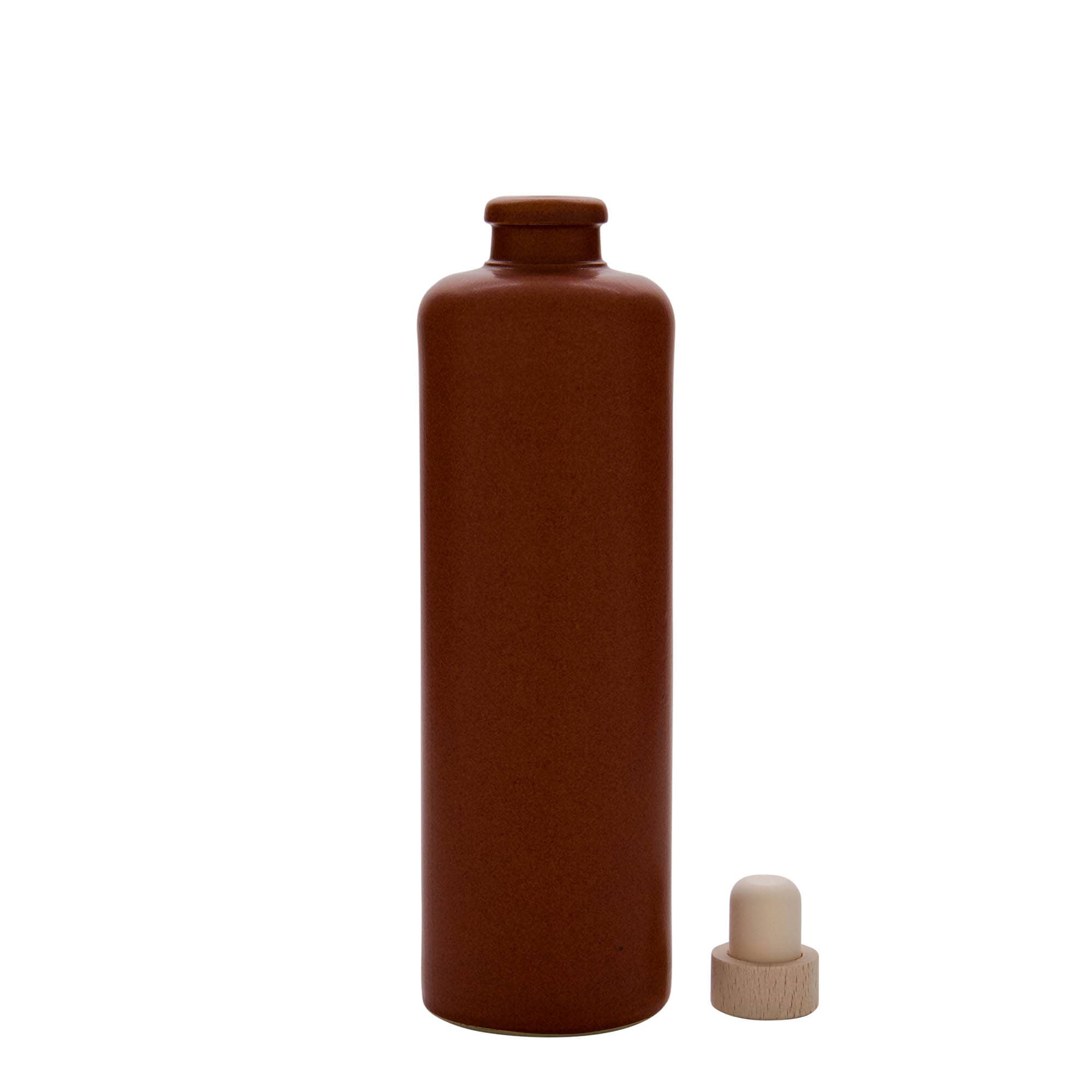500 ml hlinený džbán, kamenina, červeno-hnedý, hrdlo: korok