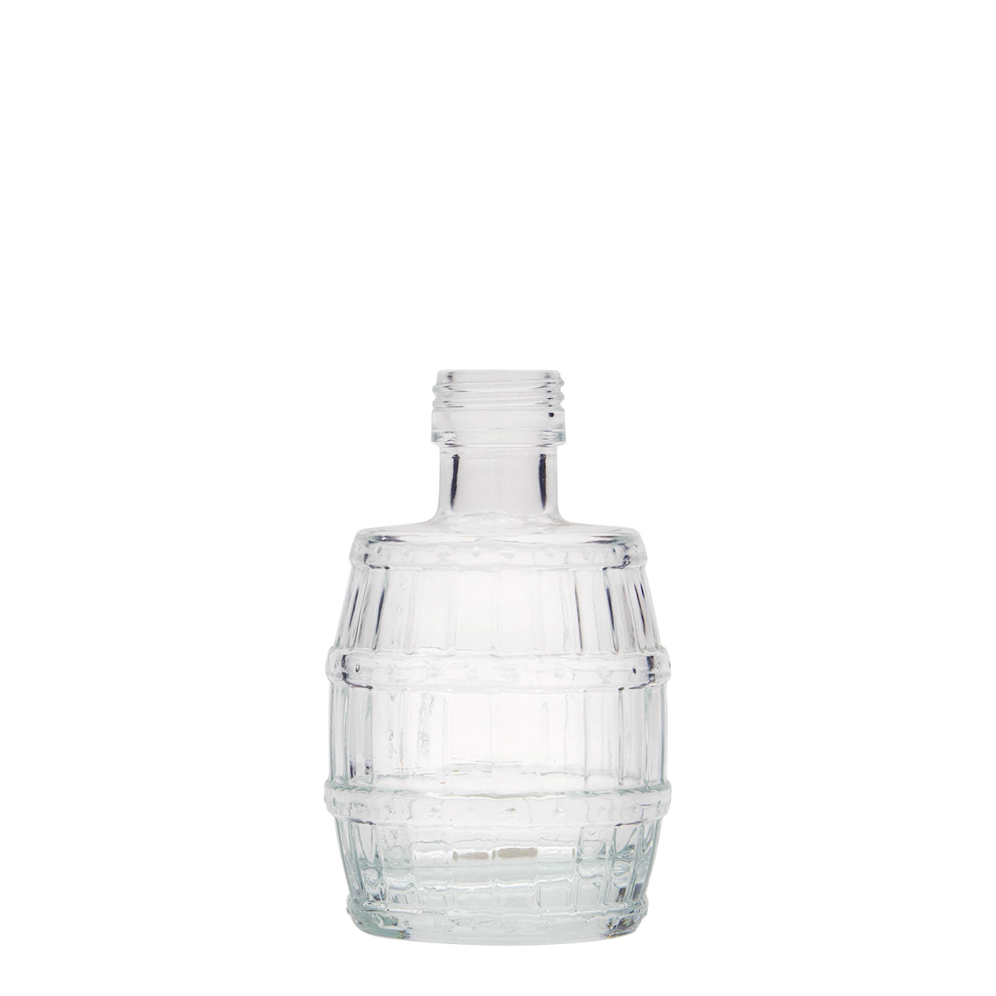 100 ml sklenená fľaša 'sud', hrdlo: PP 24 100 ml sklenená fľaša 'sud', hrdlo: PP 24