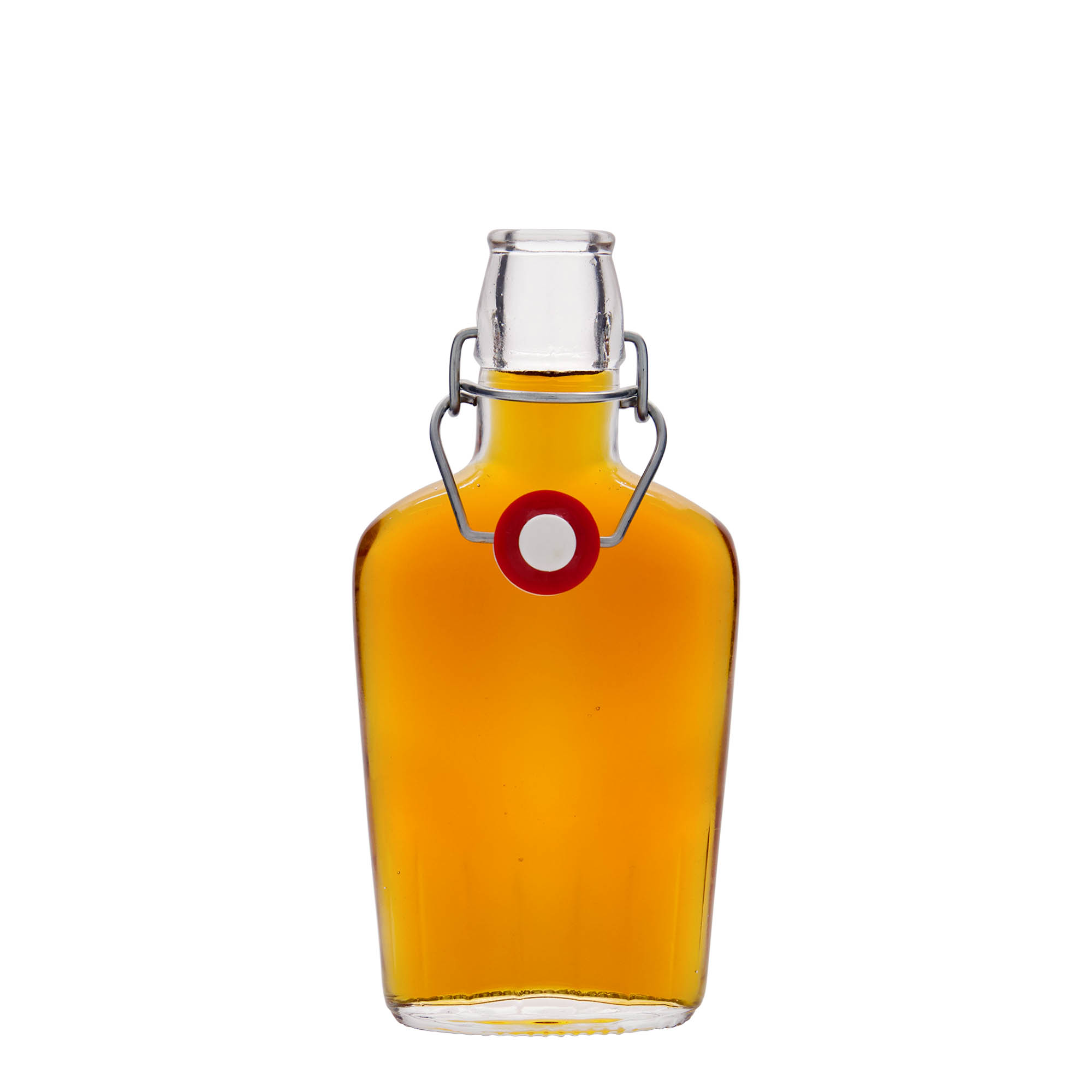 250 ml sklenená fľaša 'Fiaschetta', oválna, hrdlo: pákové uzávery