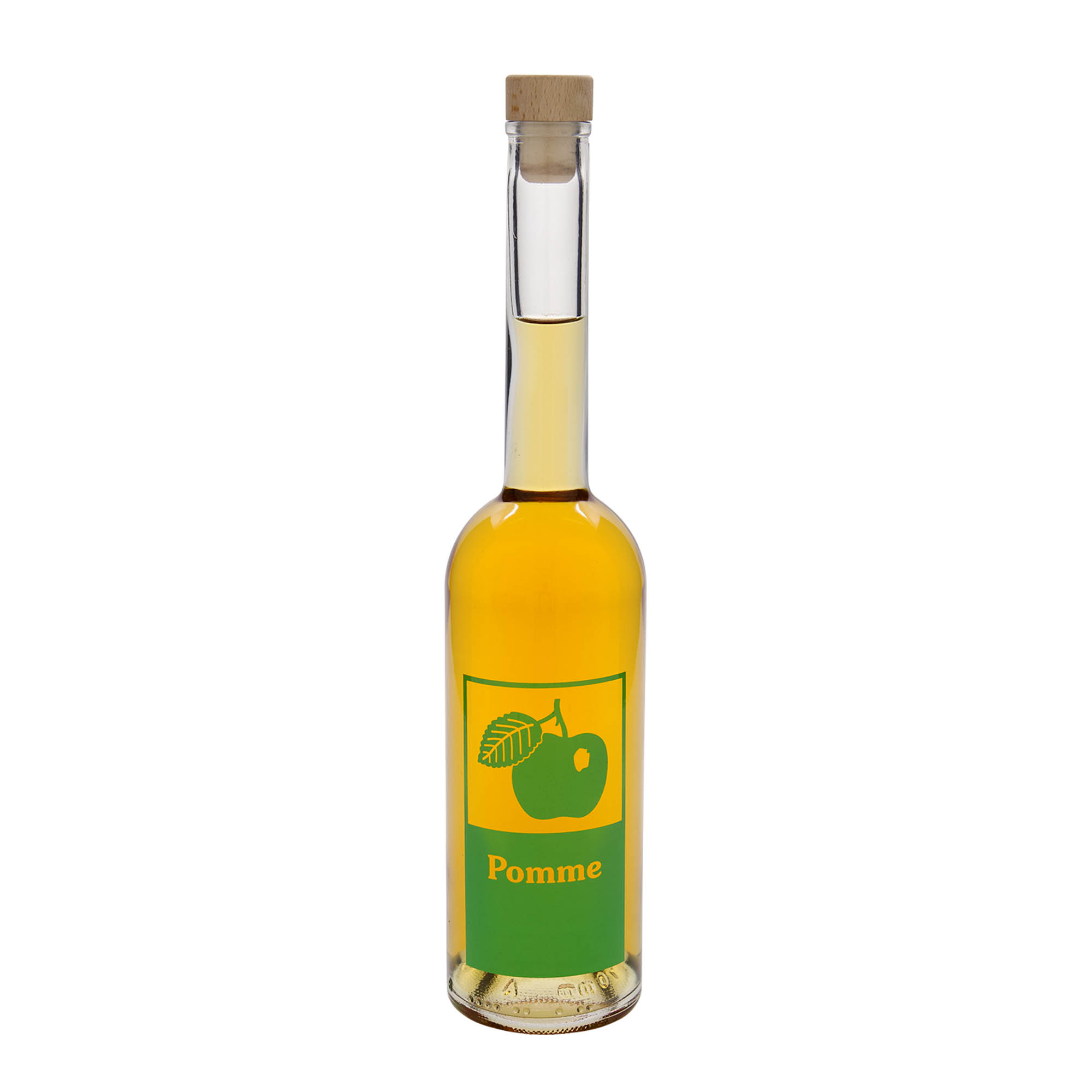 500 ml sklenená fľaša 'Opera', motív: Jablko, hrdlo: korok