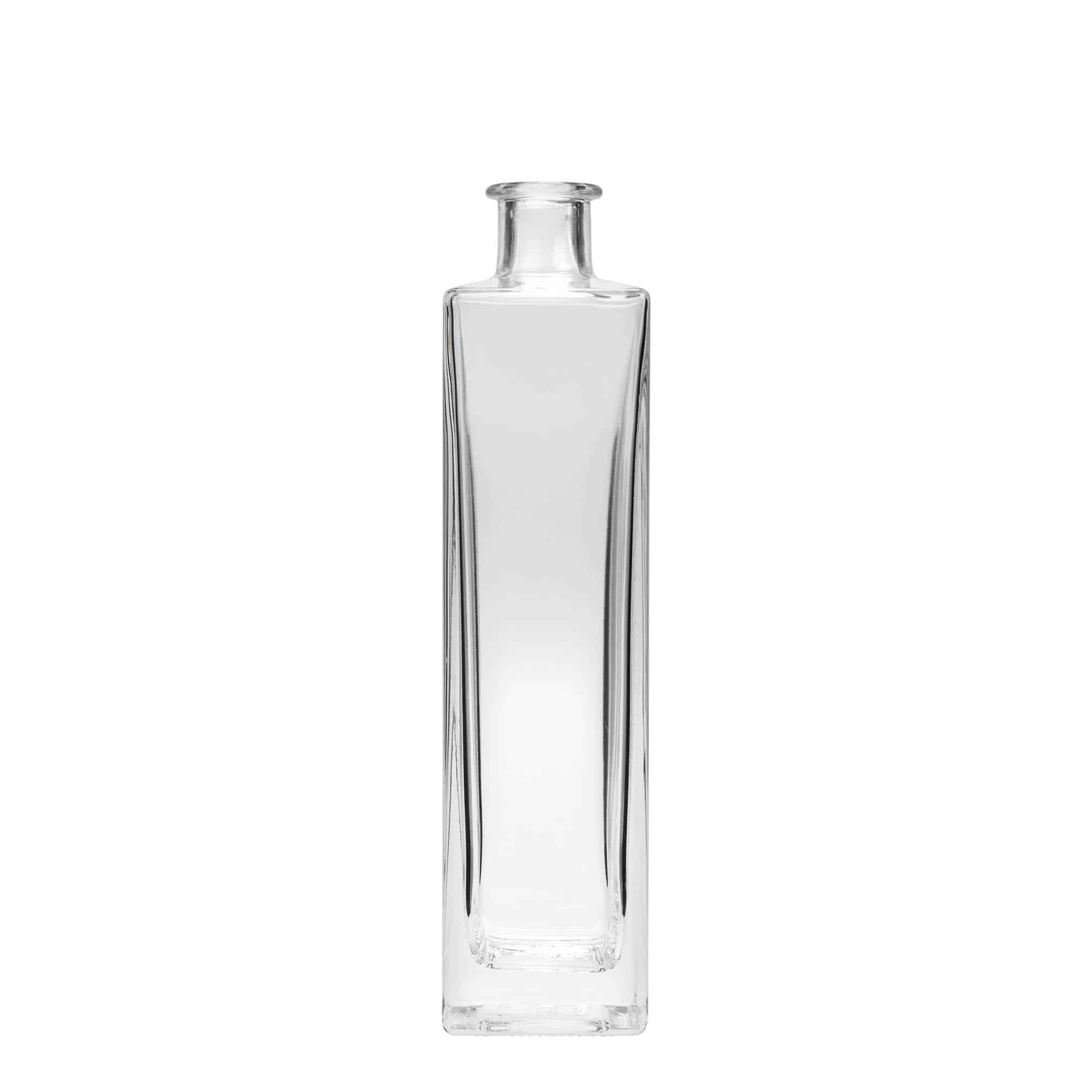 500 ml sklená fľaša „Rafaello“, štvorcová, hrdlo: korok