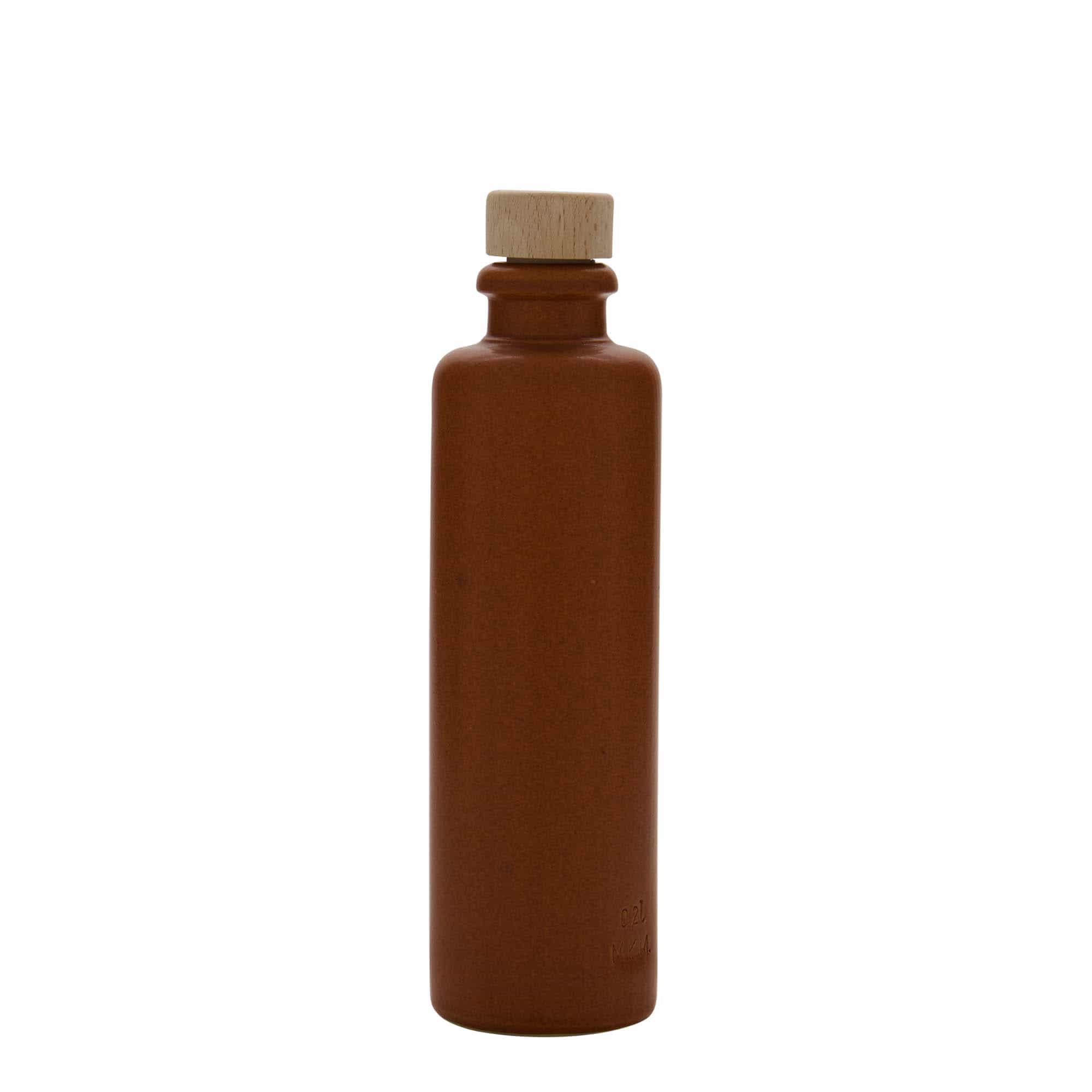 200 ml hlinený krčah, kamenina, červená – hnedá farba, hrdlo: korok