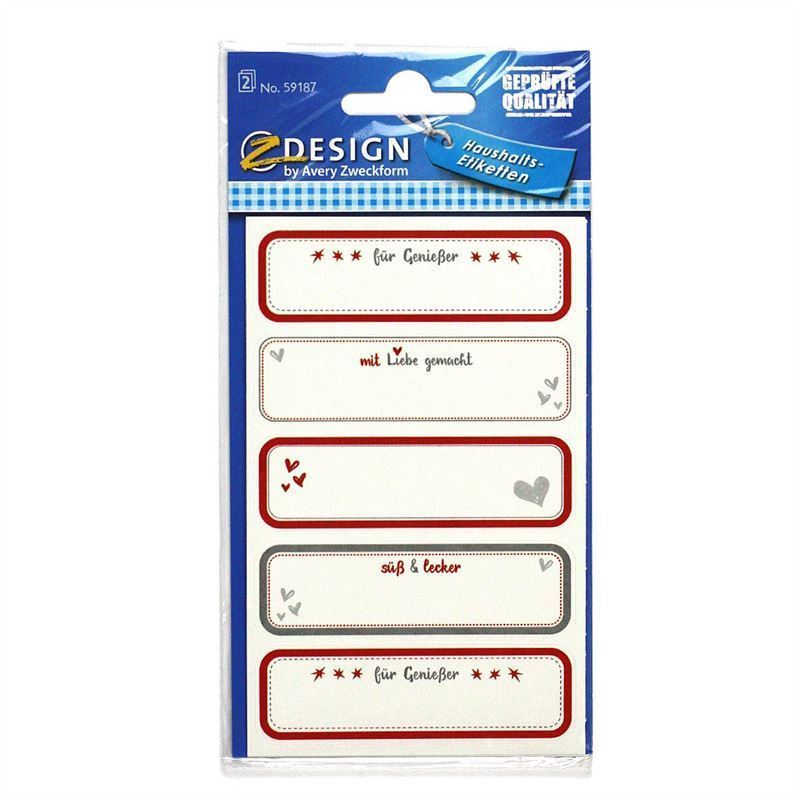 Zweckform etikety „Domáce“, obdĺžnikové, papierové, viacfarebné