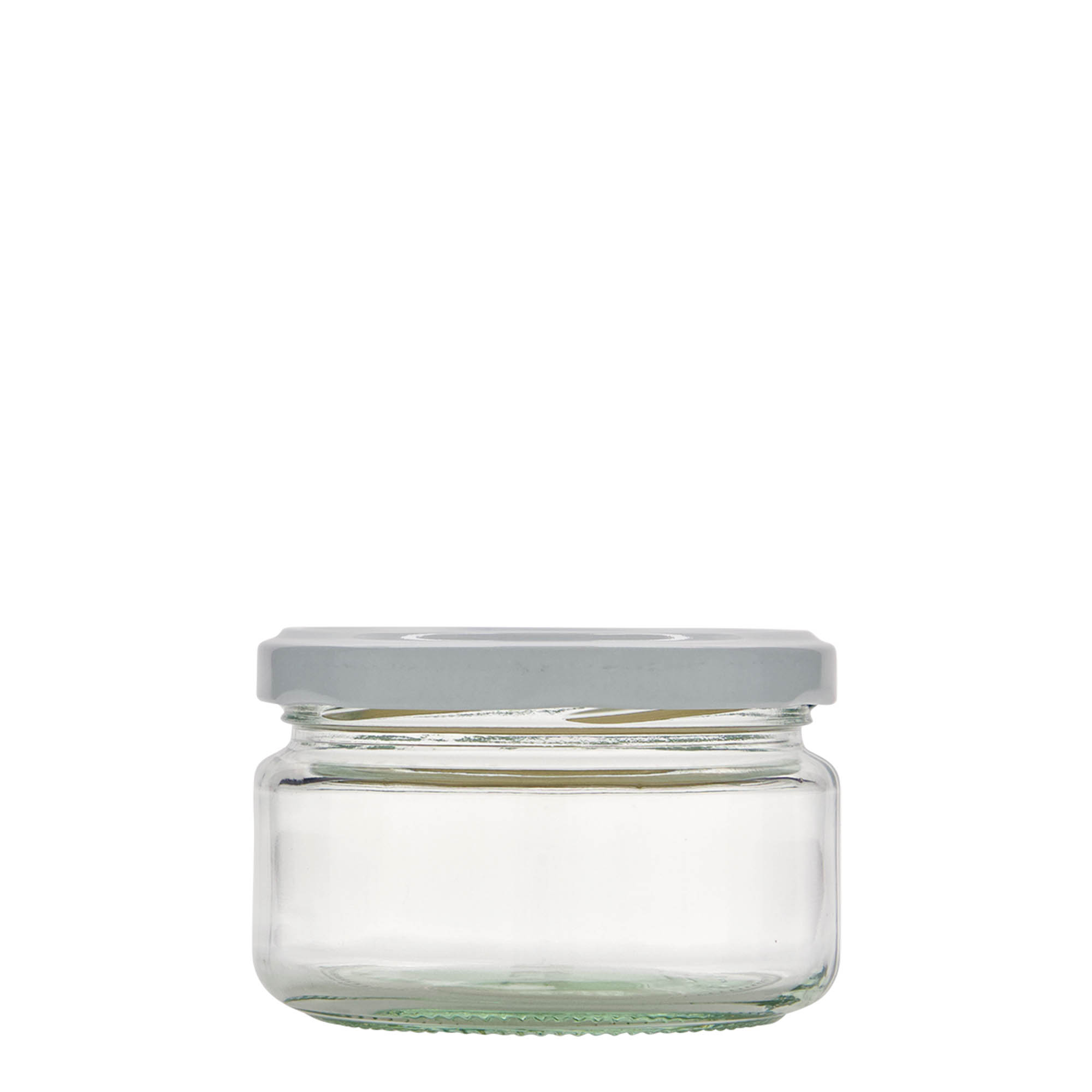 230 ml ploché okrúhle sklo, hrdlo: Twist-Off (TO 82) 230 ml ploché okrúhle sklo, hrdlo: Twist-Off (TO 82)