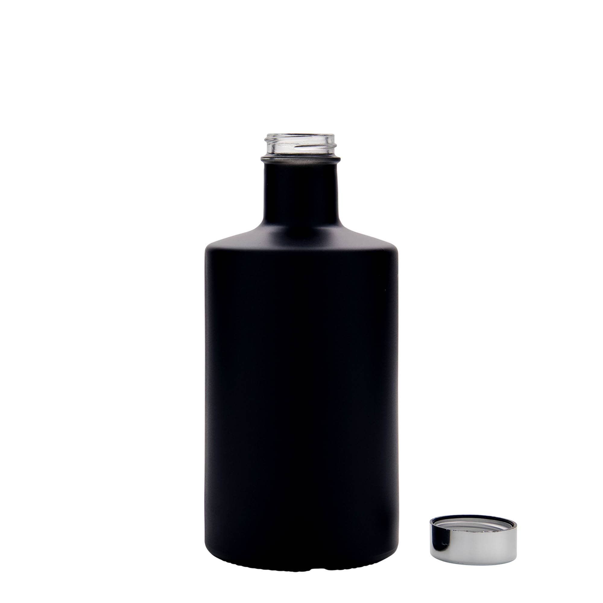 500 ml sklená fľaša „Caroline“, čierna farba, hrdlo: GPI 33