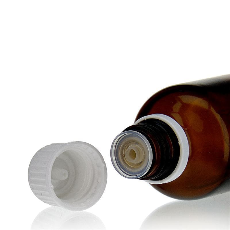 Skrutkovací uzáver s kvapkadlom, PE plast, biela farba, pre hrdlo: DIN 18