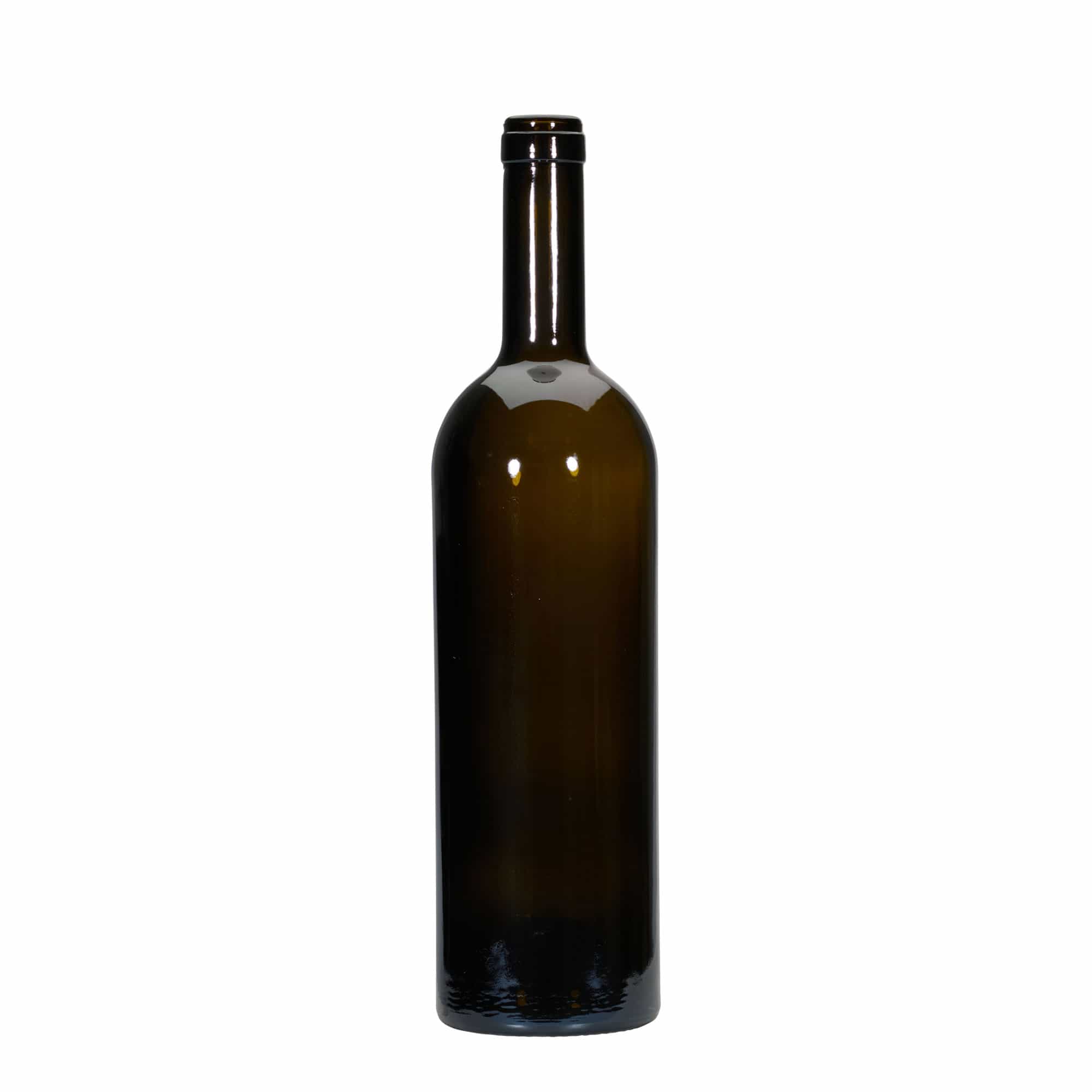 750 ml vínová fľaša 'Golia', antikzelená, hrdlo: korkové