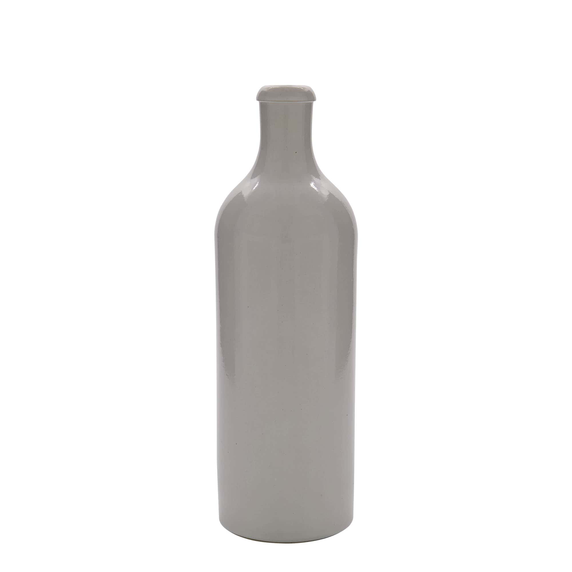 750 ml hlinený džbán, kamenina, biely, hrdlo: korok