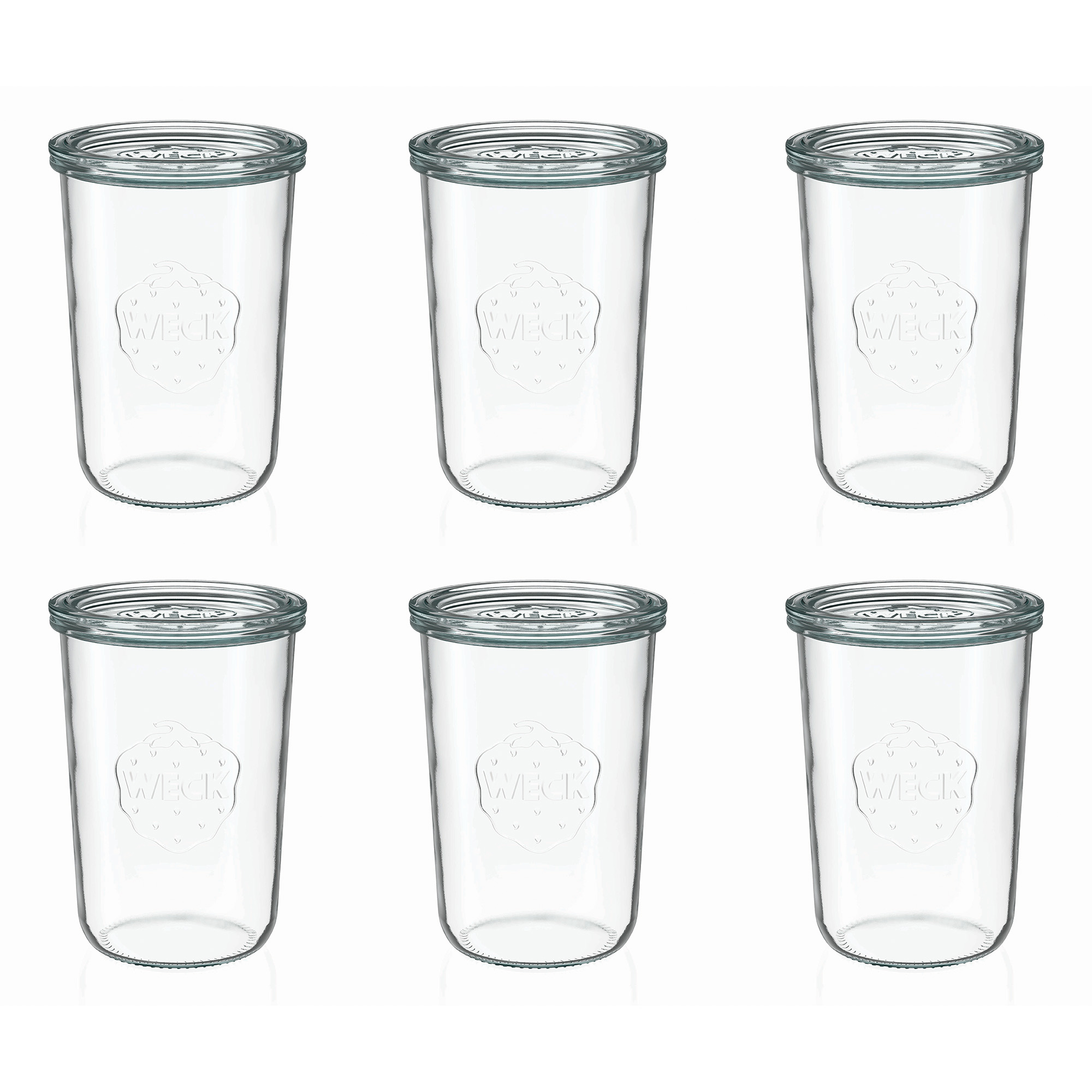 6x 850 ml WECK-pohár typu Sturz so skleneným viečkom RR 100