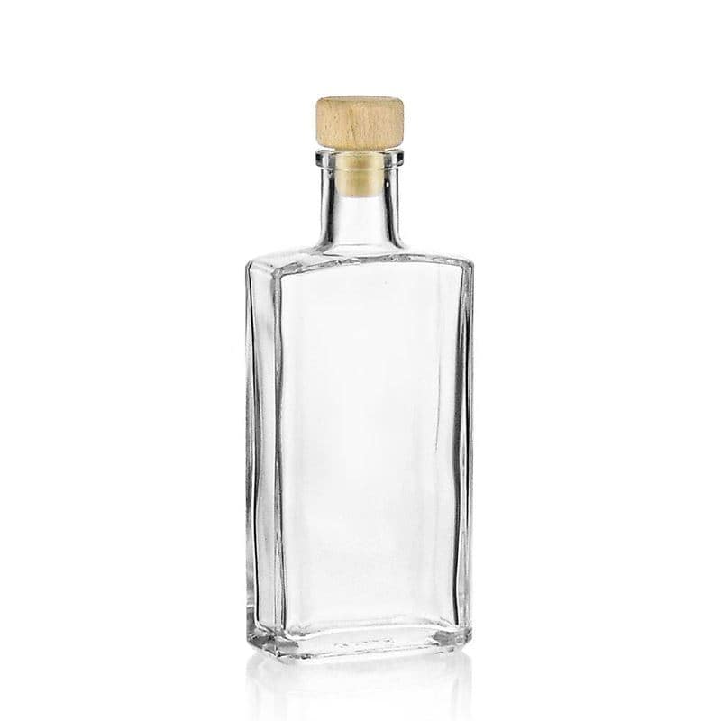 200 ml sklená fľaša „Shiny“, obdĺžniková, hrdlo: korok