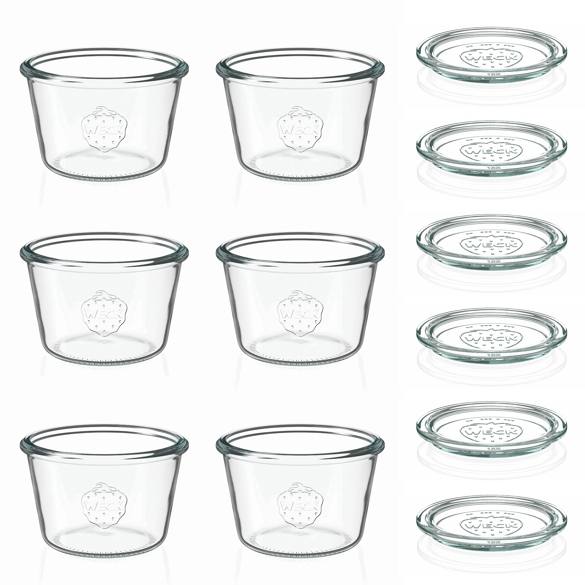 6x 370 ml WECK-pohár typu Sturz so skleneným viečkom RR 100
