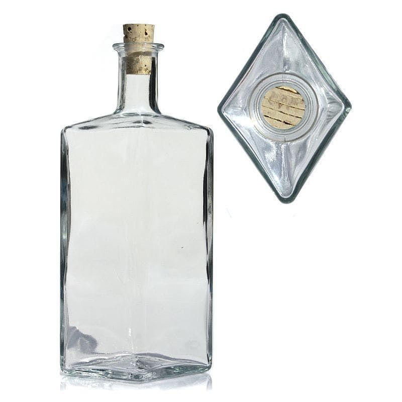 500 ml sklená fľaša „Riva“, rautenförmig, hrdlo: korok 500 ml sklená fľaša „Riva“, rautenförmig, hrdlo: korok