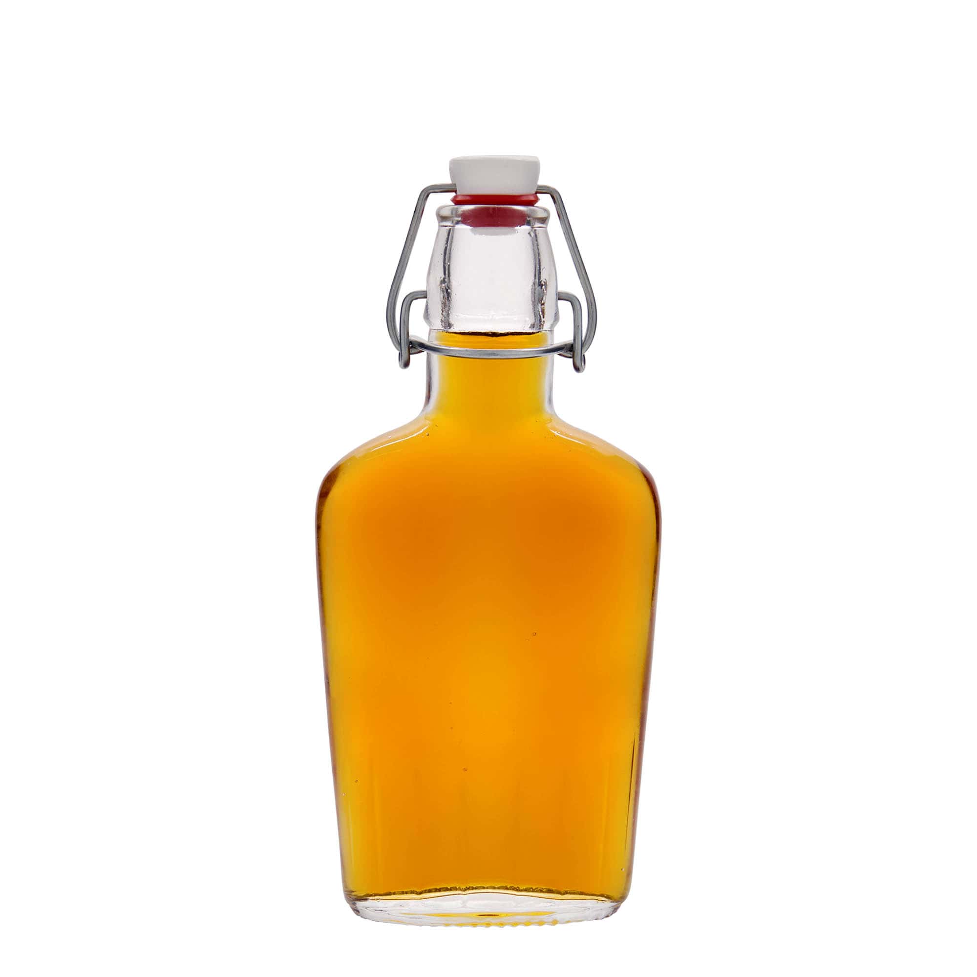 250 ml sklenená fľaša 'Fiaschetta', oválna, hrdlo: pákové uzávery