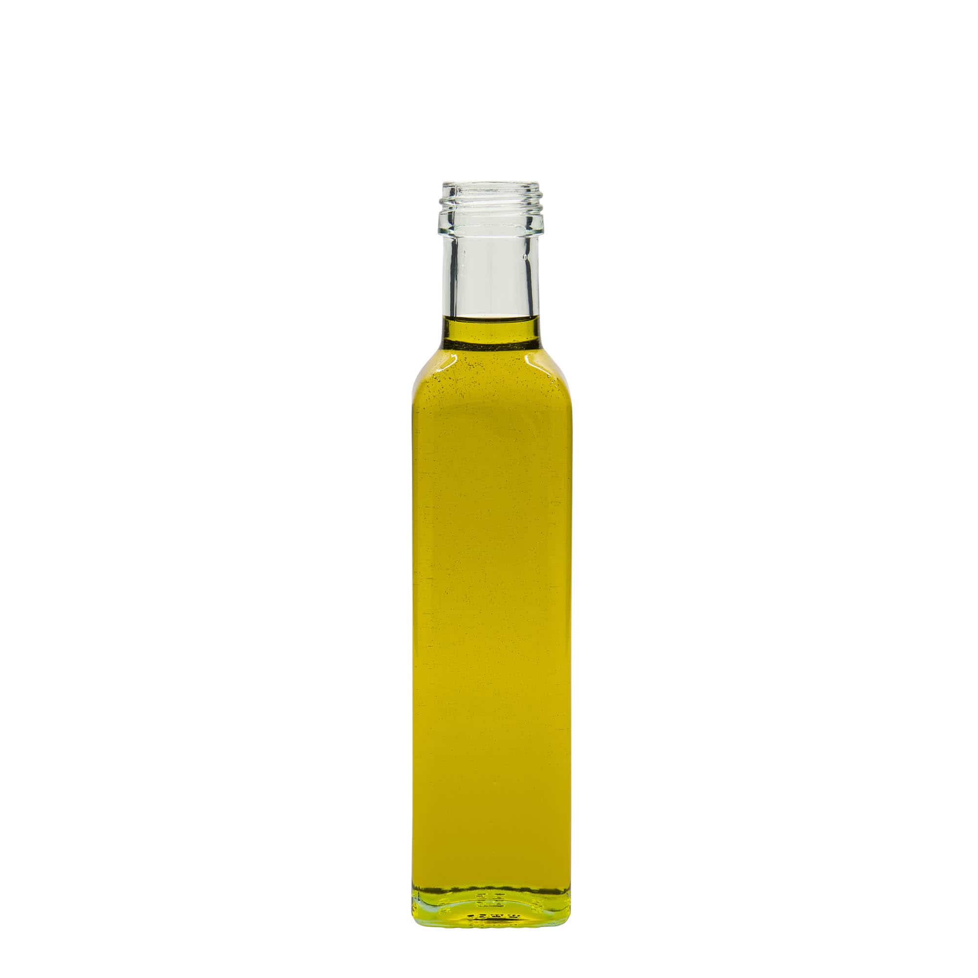 250 ml sklenená fľaša 'Marasca', štvorcová, hrdlo: PP 31,5