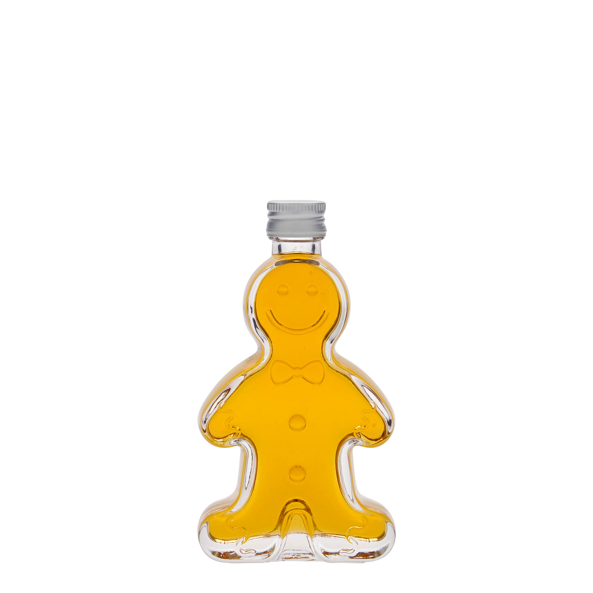 50 ml sklenená fľaša 'Lebkuchenmann', hrdlo: PP 18