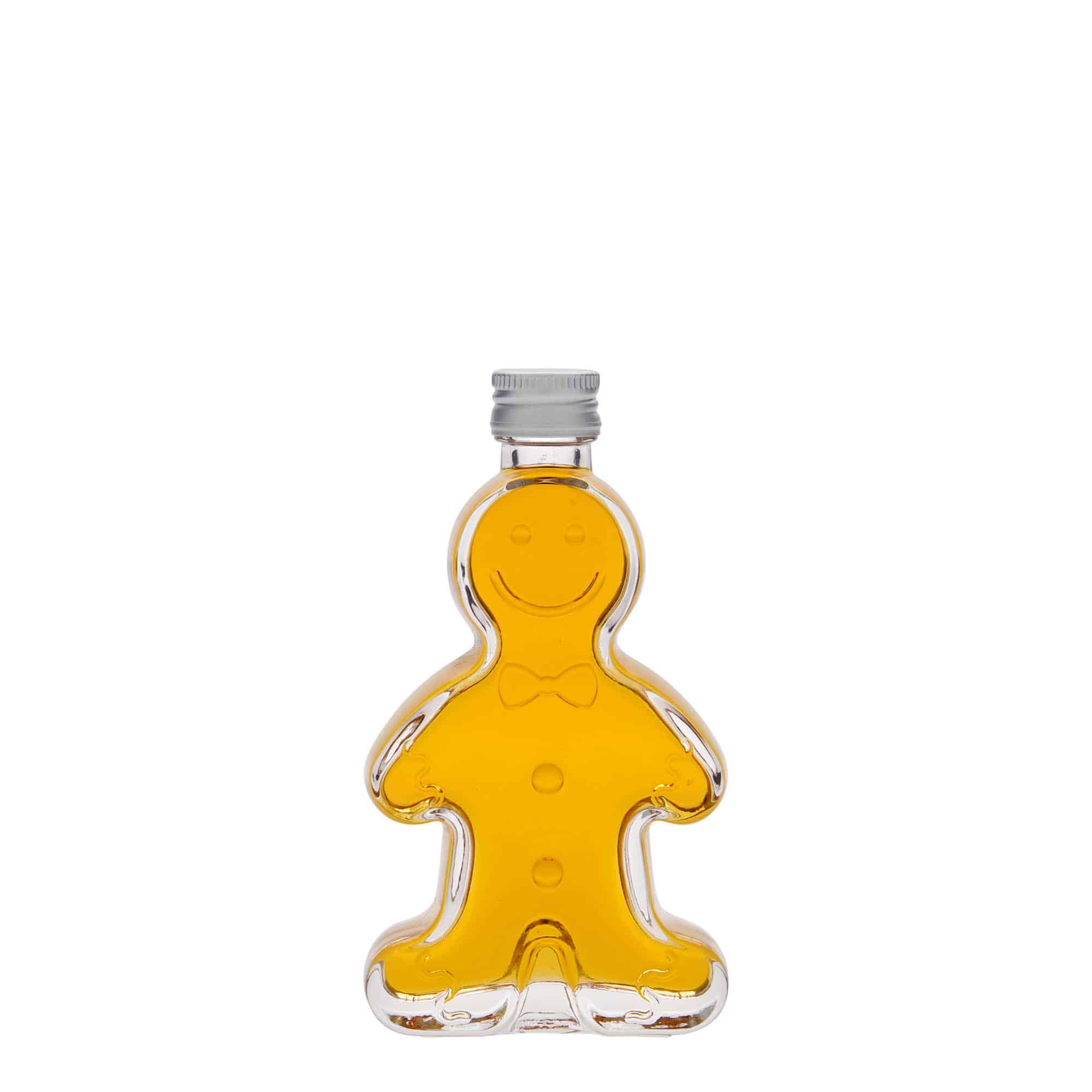50 ml sklenená fľaša 'Lebkuchenmann', hrdlo: PP 18