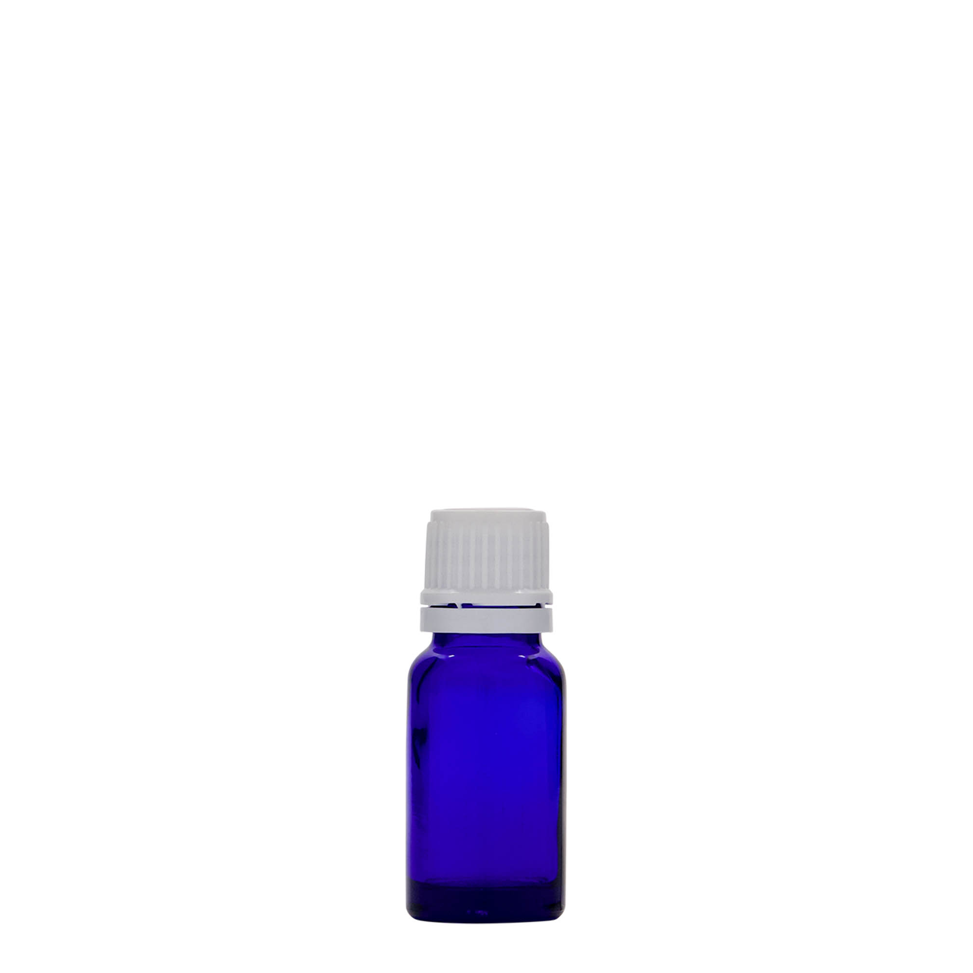 10 ml lekárska fľaša, sklo, kráľovská modrá, hrdlo: DIN 18