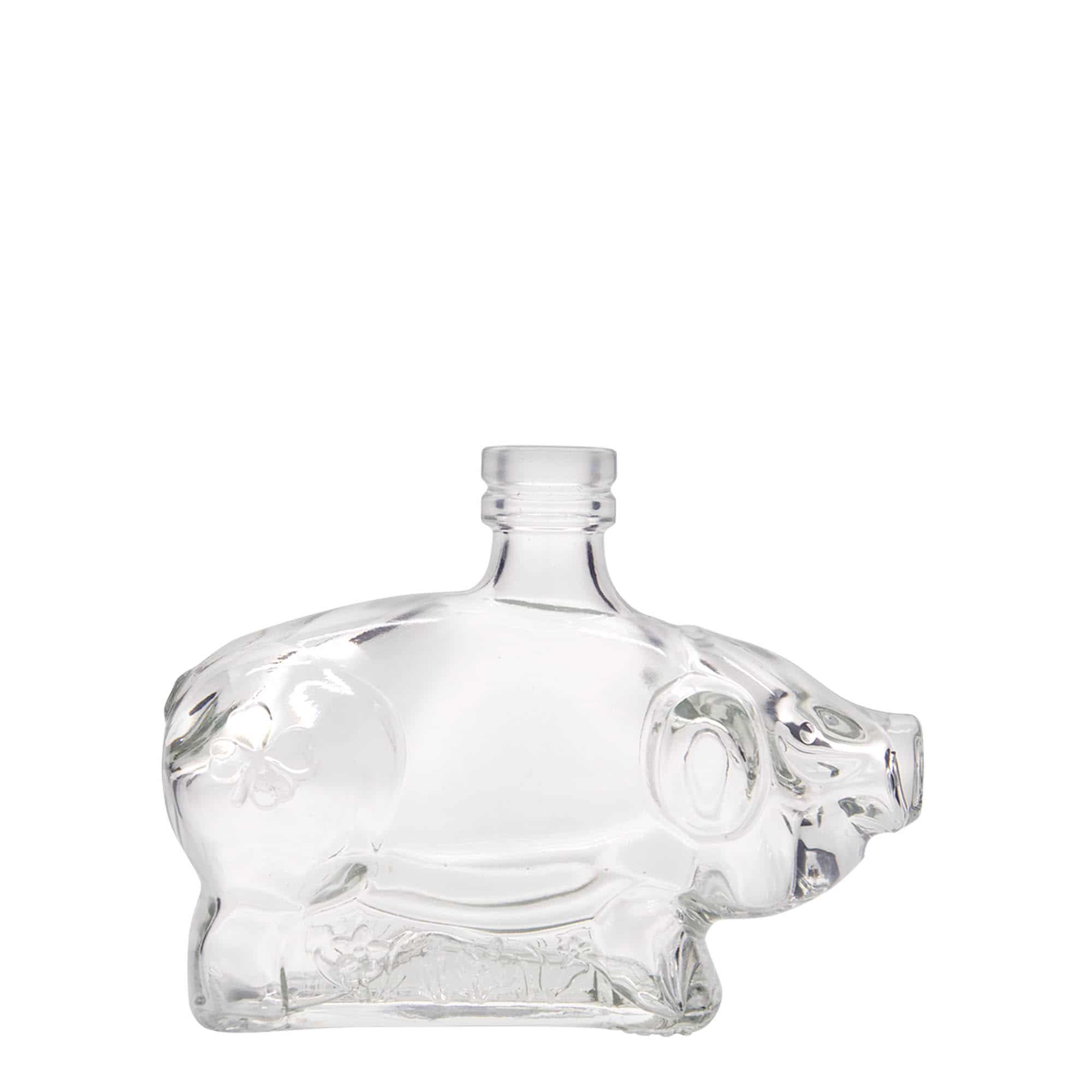 200 ml sklená fľaša „Prasiatko pre šťastie“, hrdlo: korok 200 ml sklená fľaša „Prasiatko pre šťastie“, hrdlo: korok