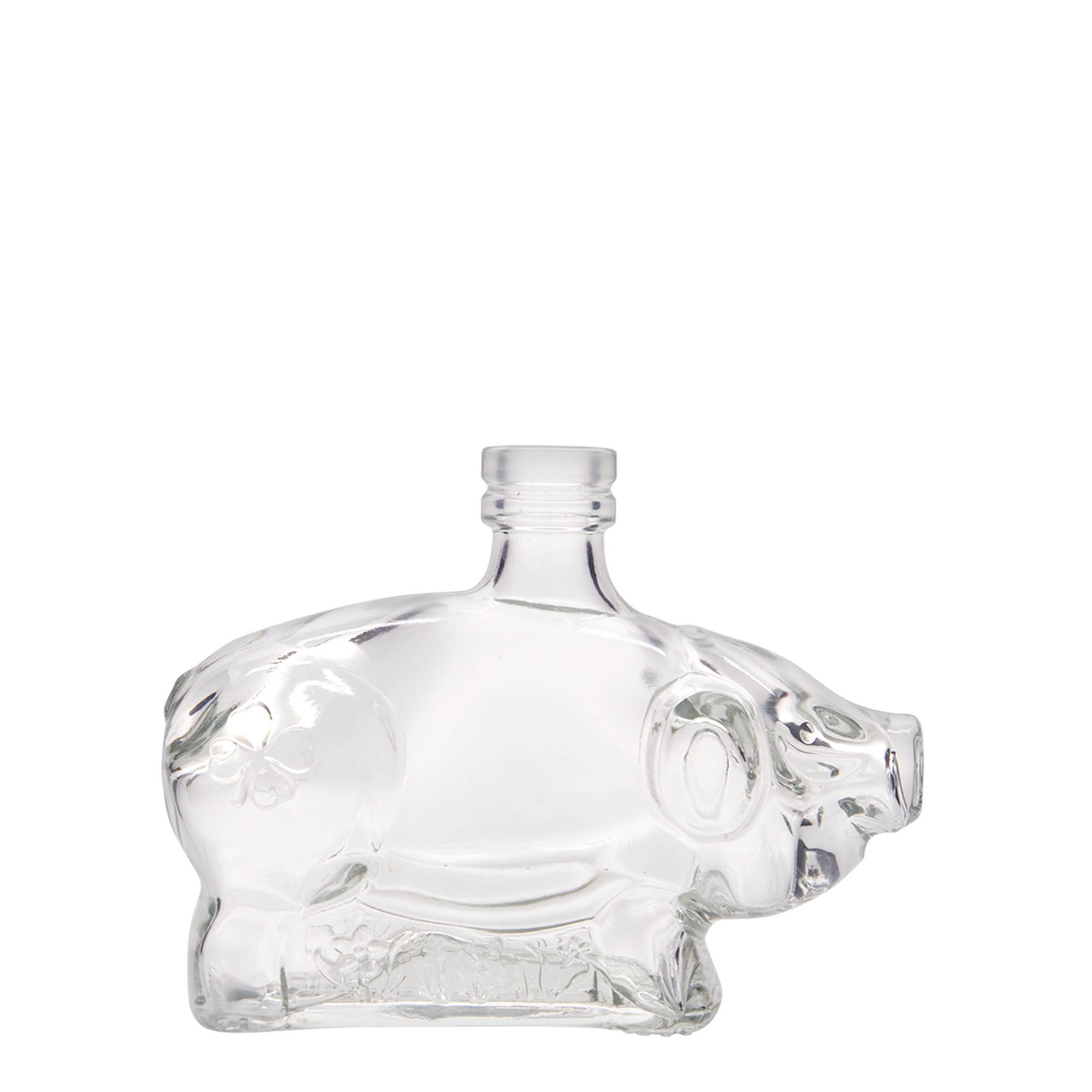 200 ml sklenená fľaša „Šťastné prasiatko“, hrdlo: korok