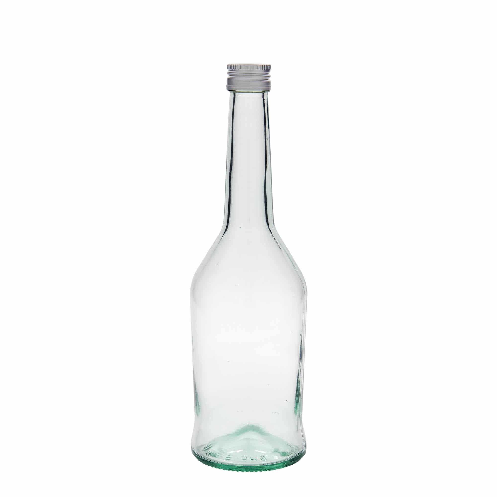 500 ml sklená fľaša fľaša na destiláty, hrdlo: PP 28