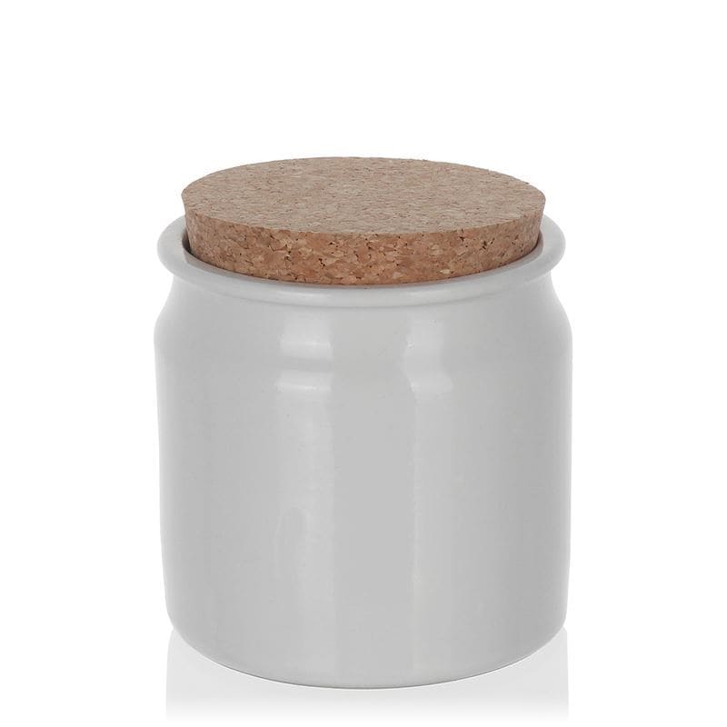 160 ml kameninový hrniec, keramika, biela farba, hrdlo: korok