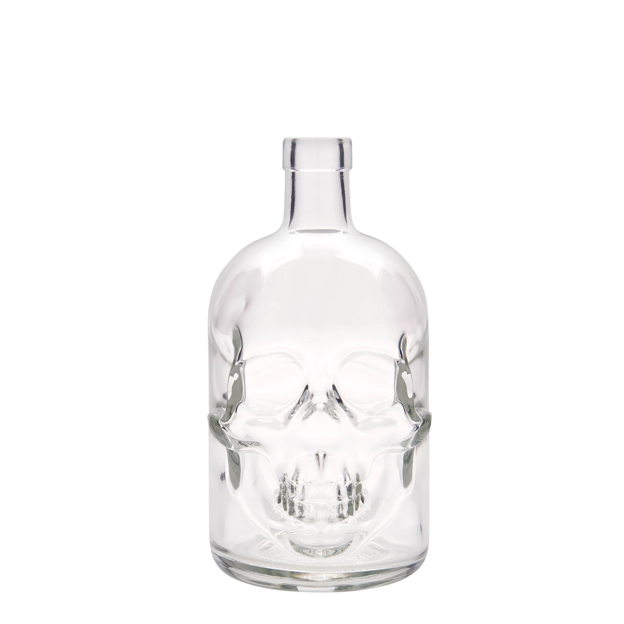 700 ml sklenená fľaša „Lebka“, hrdlo: korkové 700 ml sklenená fľaša „Lebka“, hrdlo: korkové
