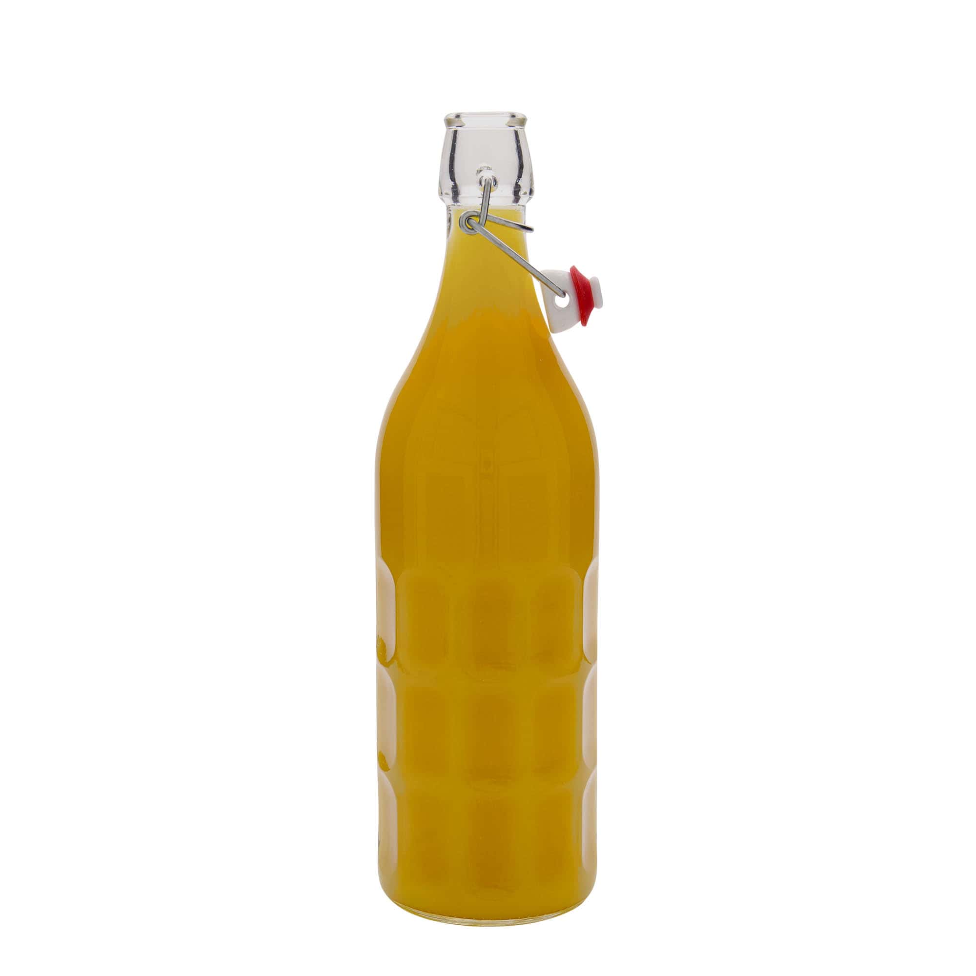 1 000 ml sklenená fľaša Moresca, hrdlo: uzáver s pántom 1 000 ml sklenená fľaša Moresca, hrdlo: uzáver s pántom