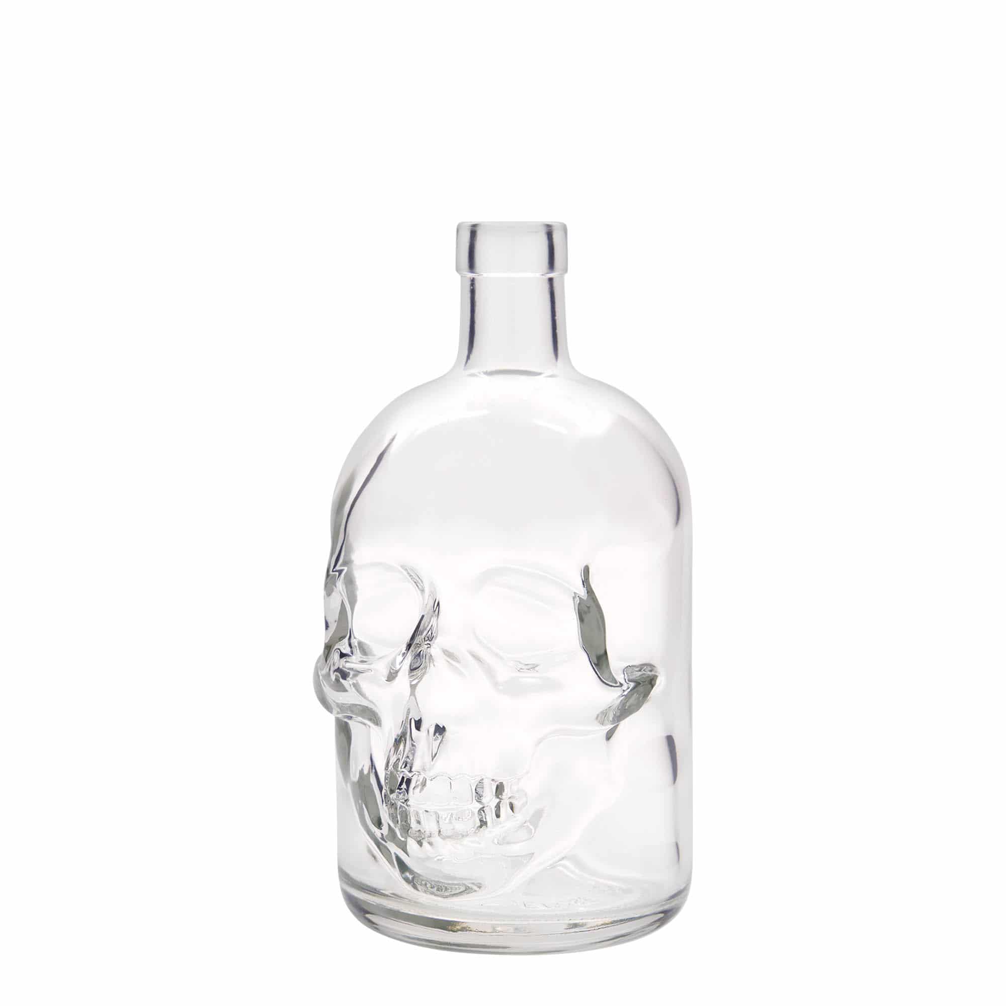 700 ml sklená fľaša „Lebka“, hrdlo: korok