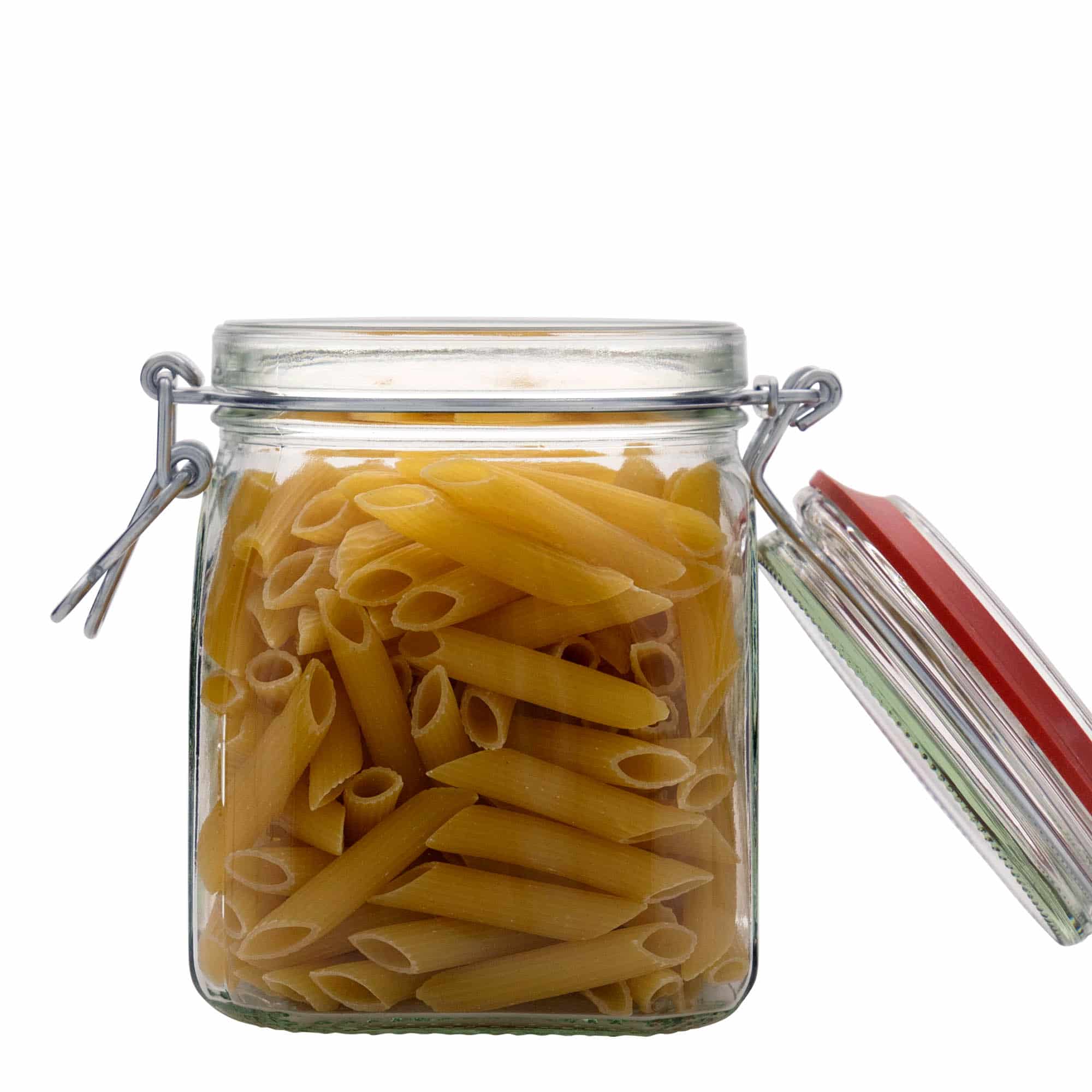 900 ml pohár so strmeňovým uzáverom, štvorcový, hrdlo: strmeňový uzáver
