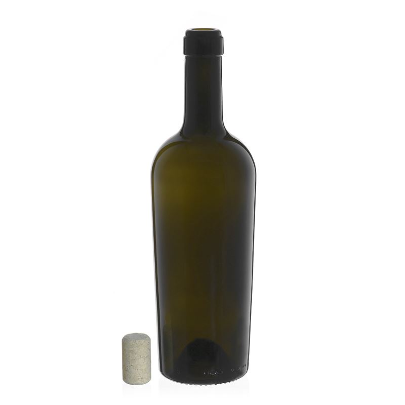 750 ml vínová fľaša 'Imperiale', antikzelená, hrdlo: korok
