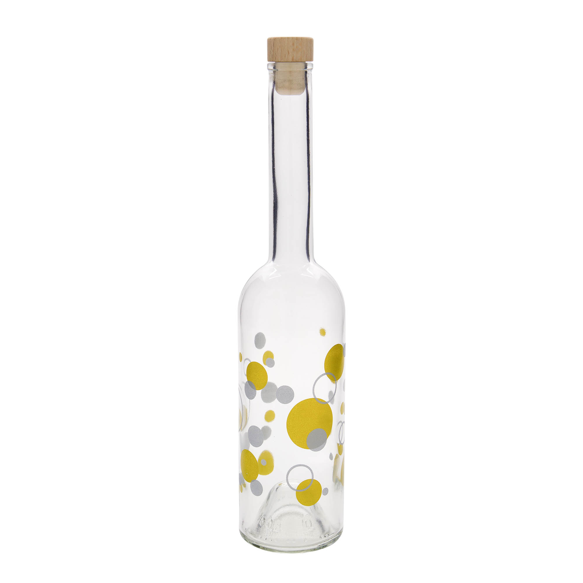 500 ml sklenená fľaša 'Opera', motív: bodky, hrdlo: korok