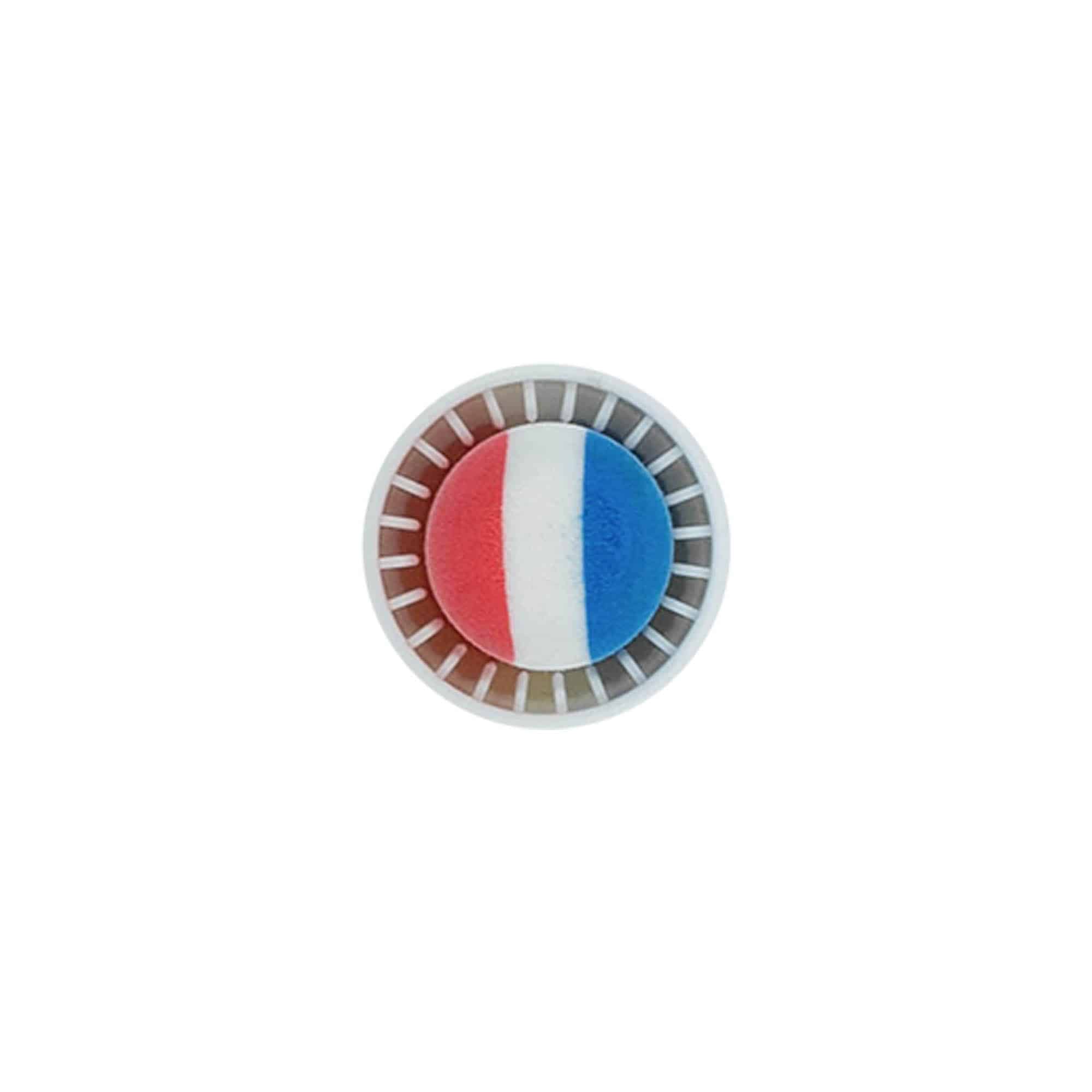 Zátky s hmatníkom 19 mm „Francúzsko“, plast, viacfarebné, pre hrdlo: korok