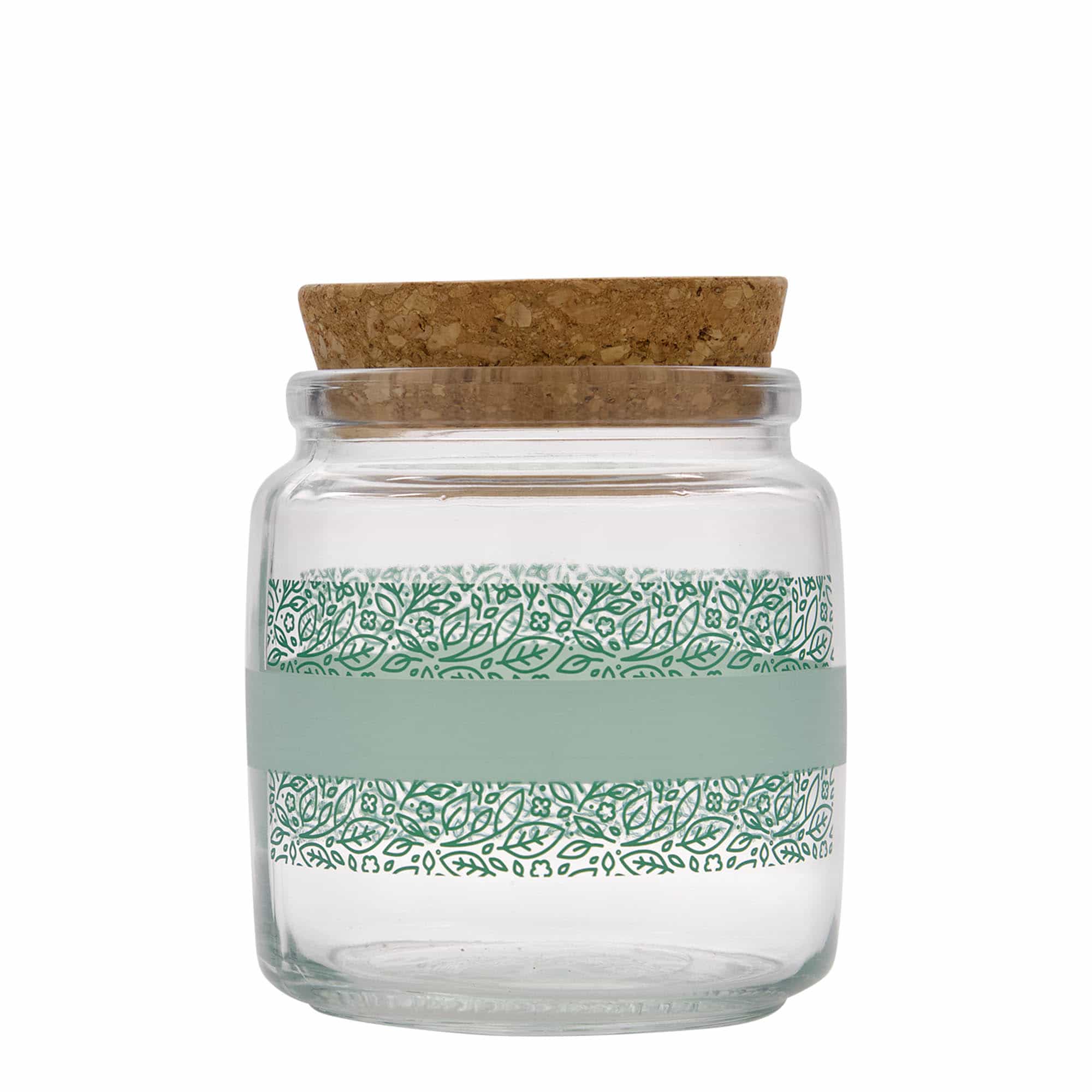 750 ml korková nádoba „Giara“, motív: Naturalmente verde, hrdlo: korok