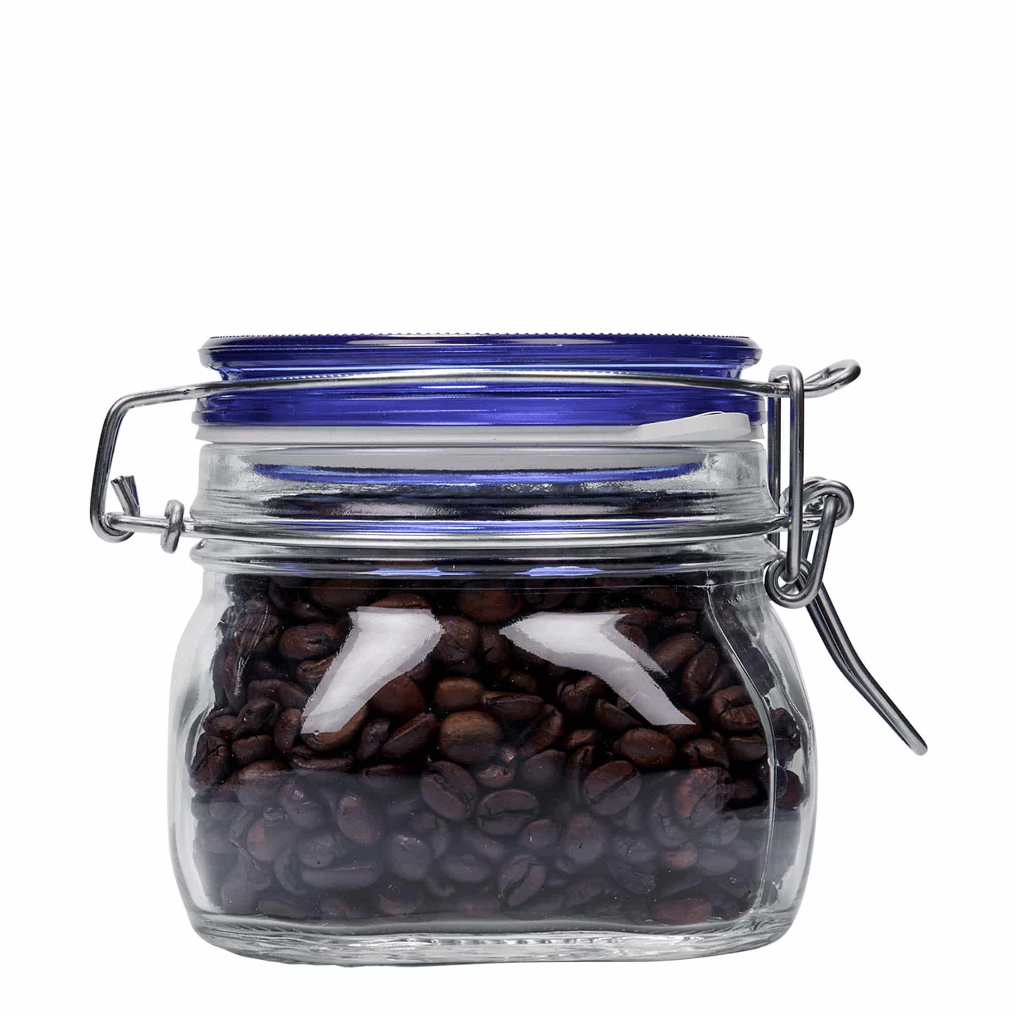 500 ml drôtený uzáver sklenená nádoba 'Fido' modrý vrch, štvorcová, hrdlo: drôtený uzáver 500 ml drôtený uzáver sklenená nádoba 'Fido' modrý vrch, štvorcová, hrdlo: drôtený uzáver