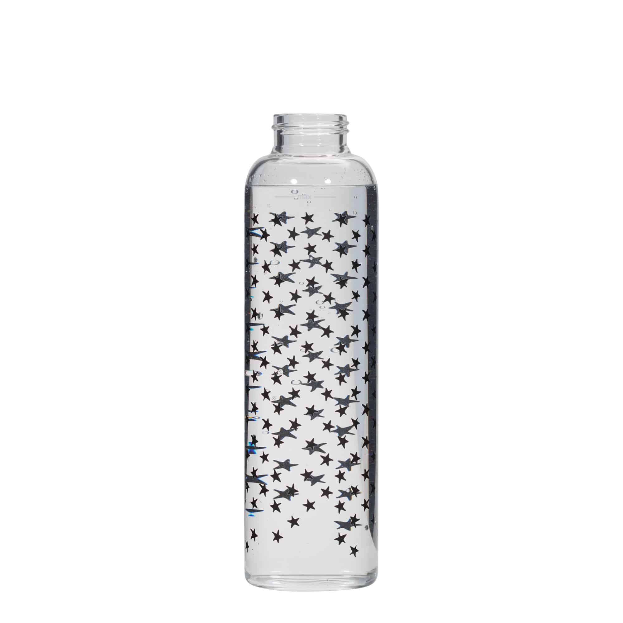 500 ml fľaša „Perseus“, motív: čierne hviezdy, hrdlo: skrutkovací uzáver