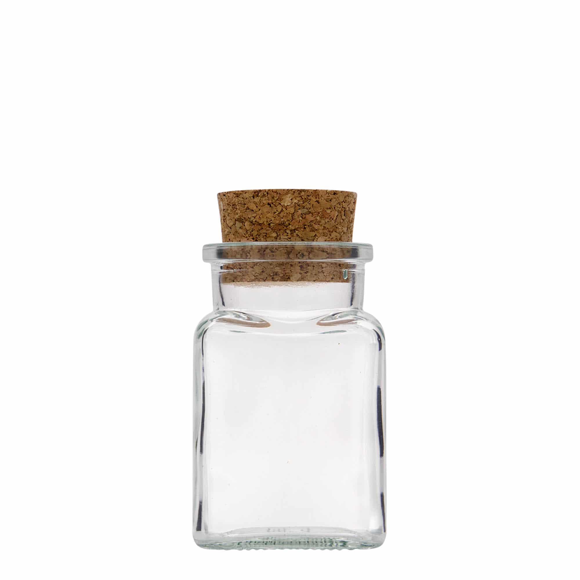 150 ml korková nádoba, štvorcová, hrdlo: korok
