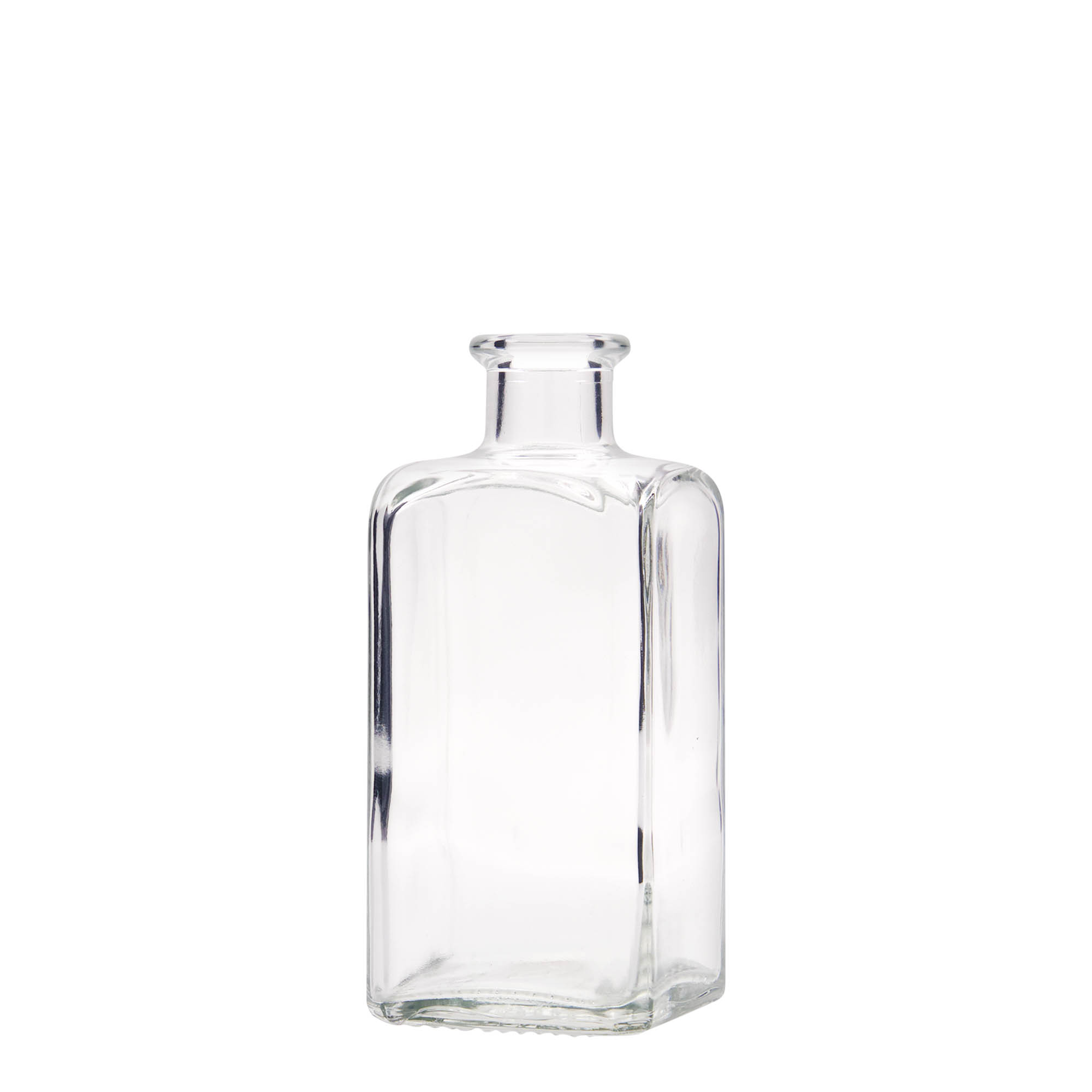250 ml sklenená fľaša Apotheker Carré, štvorcová, hrdlo: korok